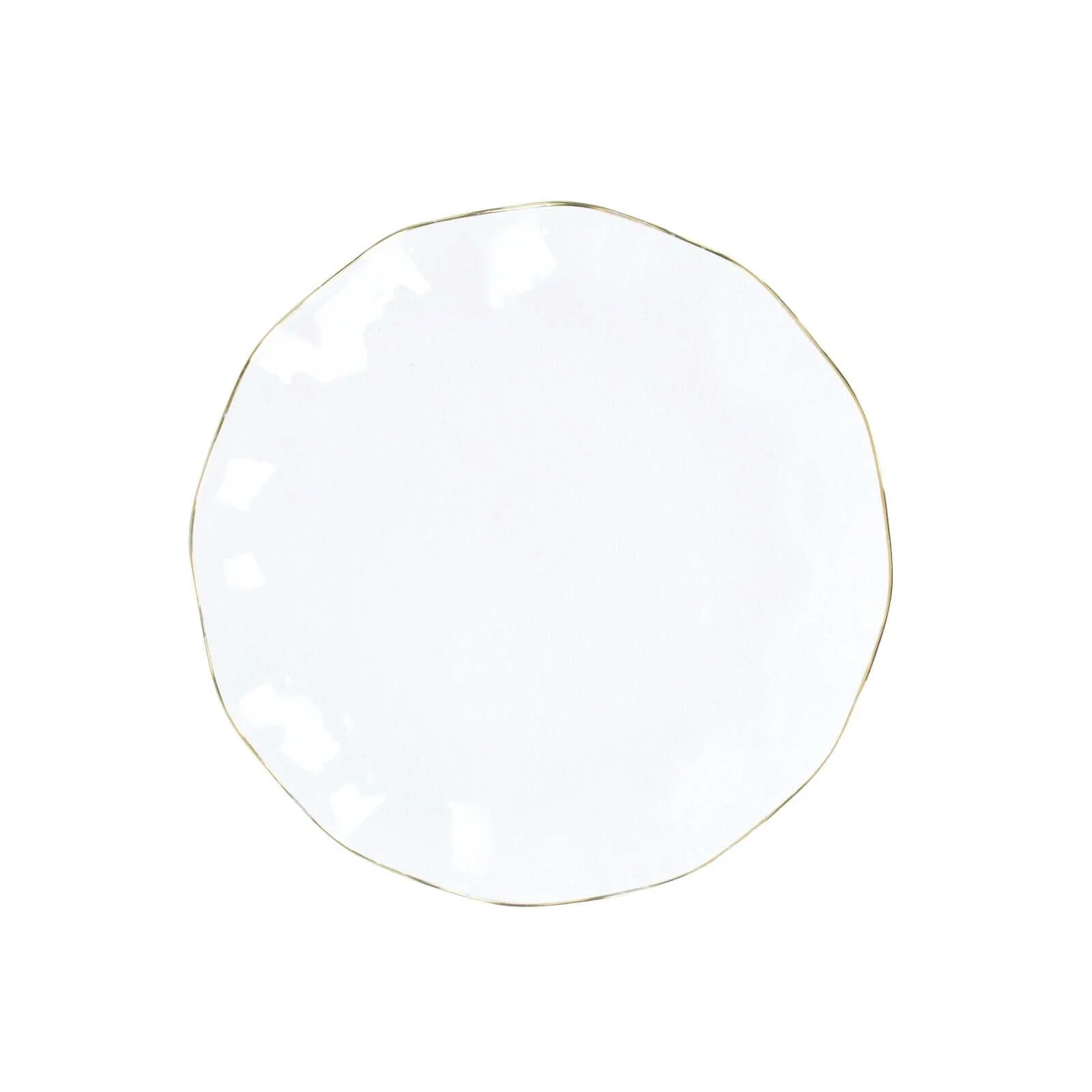10-Pack Plastic Round Dessert Plates 6" Clear Ruffled Rim with Gold Edging - Heavy Duty Disposable Salad Appetizer Dinnerware - Image 6