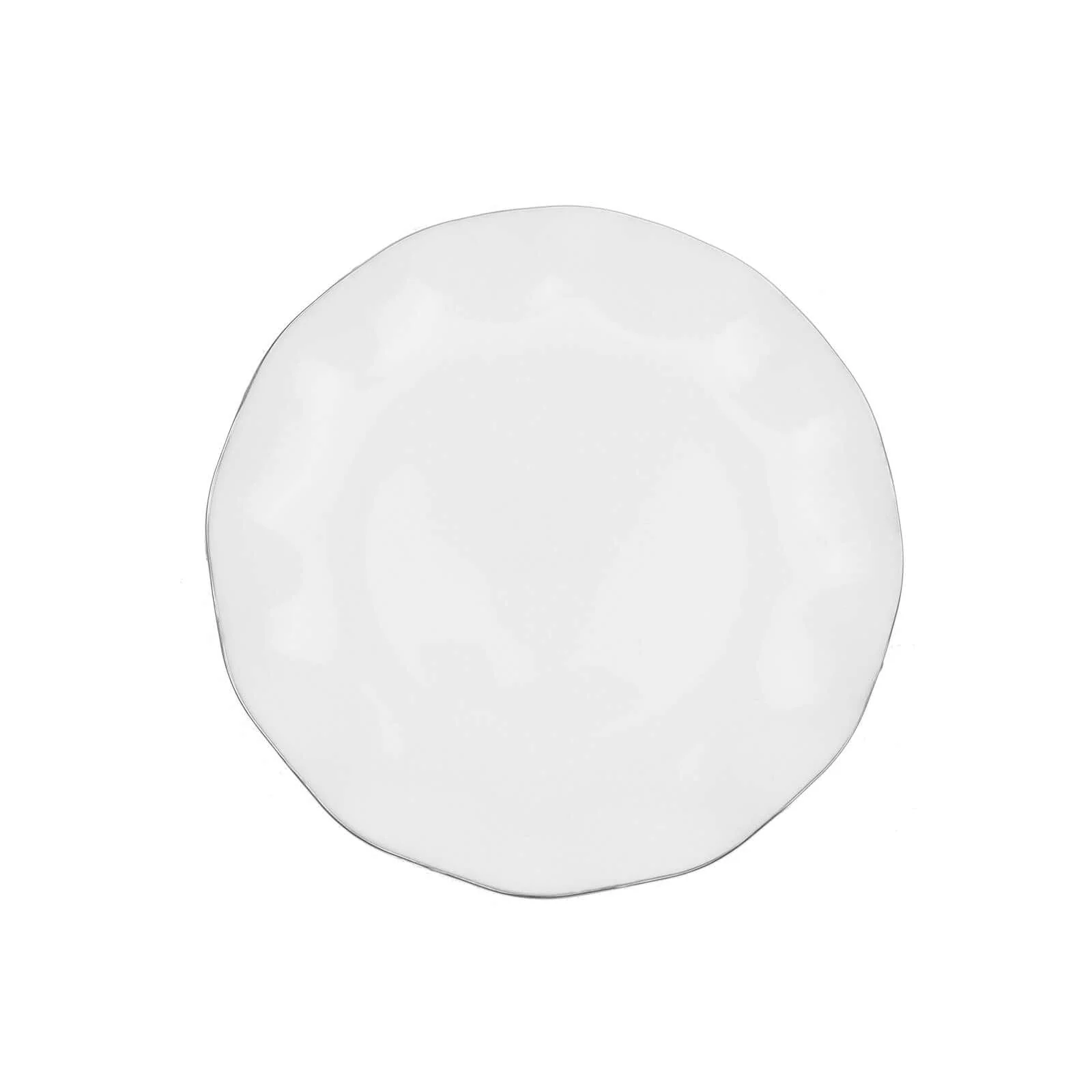 10-Pack Plastic Round Dessert Plates 6" White Ruffled Rim with Gold Edging - Heavy Duty Disposable Salad Appetizer Dinnerware - Image 7