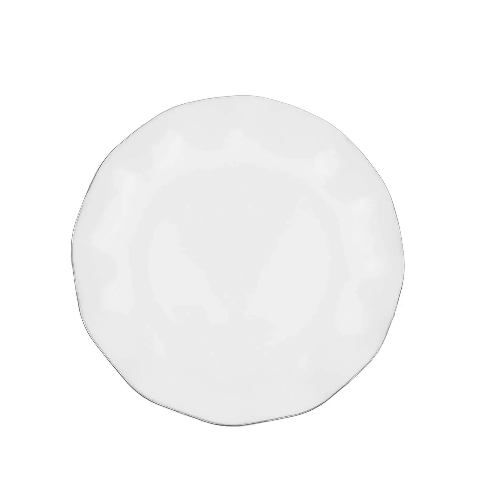 10-Pack Plastic Round Dessert Plates 6" White Ruffled Rim with Gold Edging - Heavy Duty Disposable Salad Appetizer Dinnerware - Image 8
