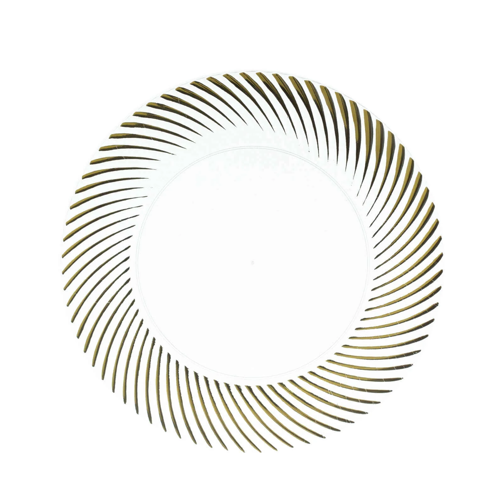 10-Pack Plastic Round Dessert Plates 7" Clear with Gold Swirl Rim - Disposable Salad Plates - Image 7
