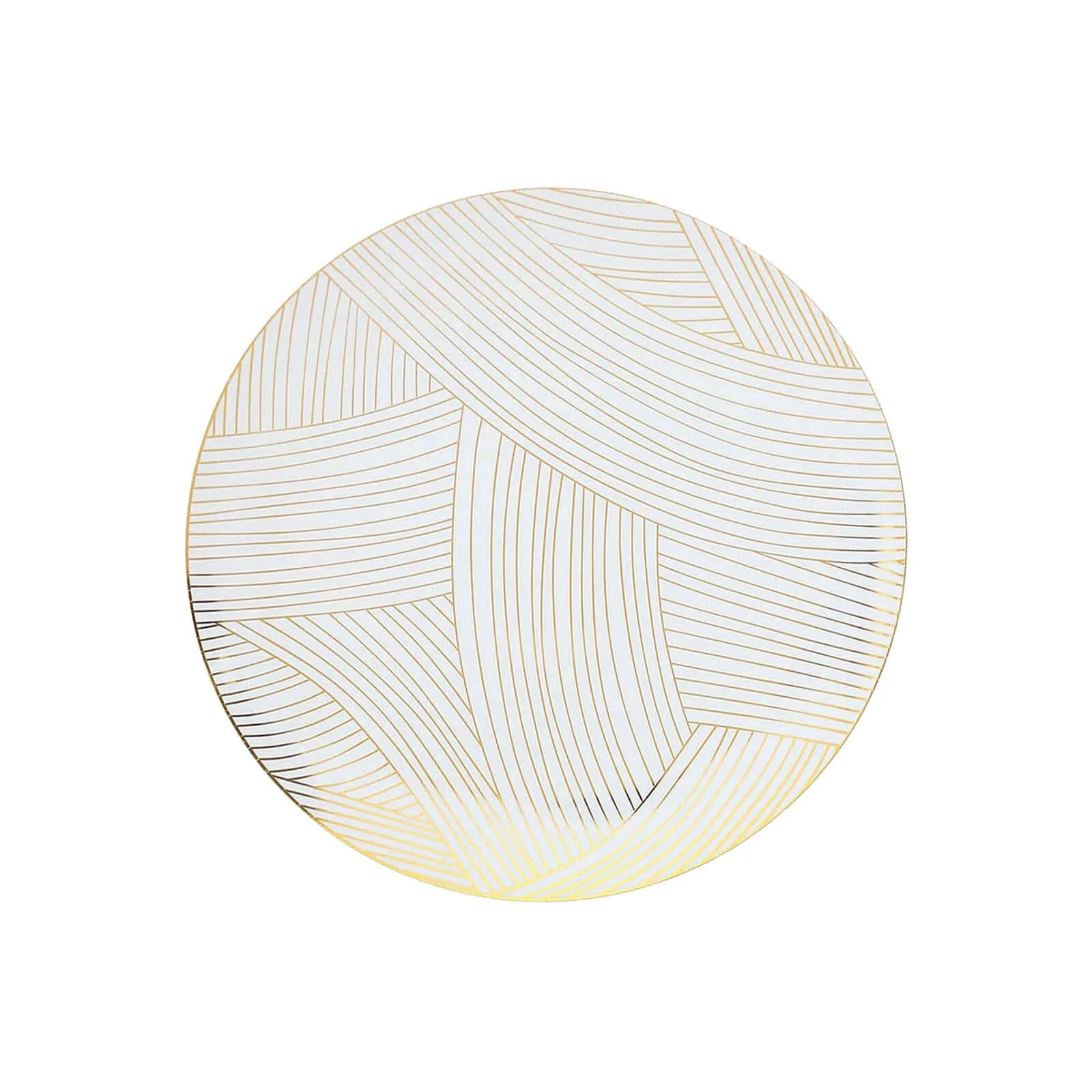 10-Pack Plastic Round Dessert Plates 7" White with Gold Wave Brush Strokes Pattern - Disposable Appetizer Salad Plates for Modern & Sophisticated Tablescape - Image 7