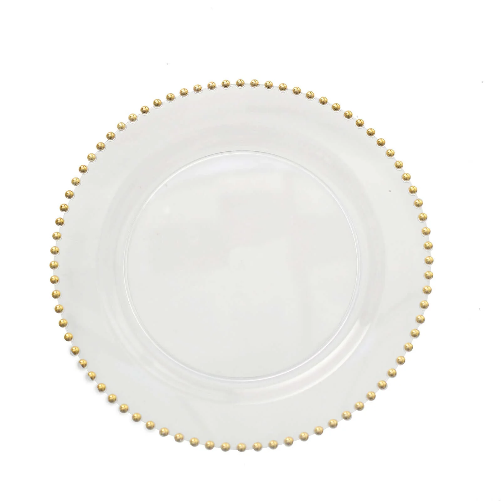 10-Pack Plastic Round Dinner Plates 10" Clear with Gold Beaded Rim - Disposable Party Plates - Image 6