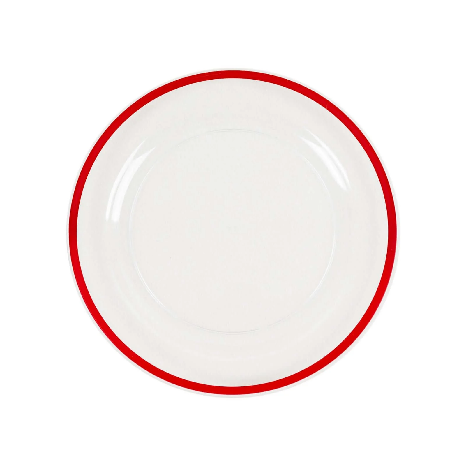 10-Pack Plastic Round Dinner Plates 10" Clear with Red Rim - Sleek Disposable Party Plates - Image 6