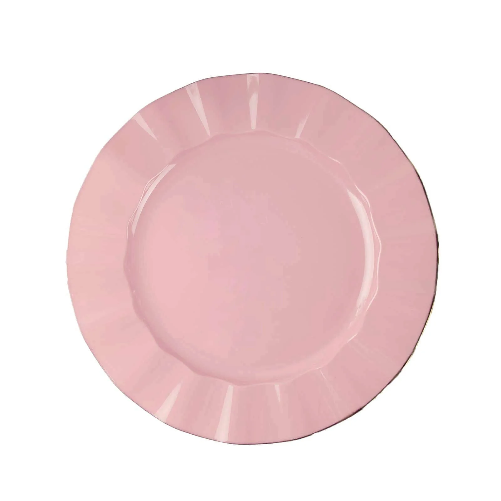 10-Pack Plastic Round Dinner Plates 9" Dusty Rose Ruffled Rim with Gold Edging - Heavy Duty Disposable Dinnerware - Image 7