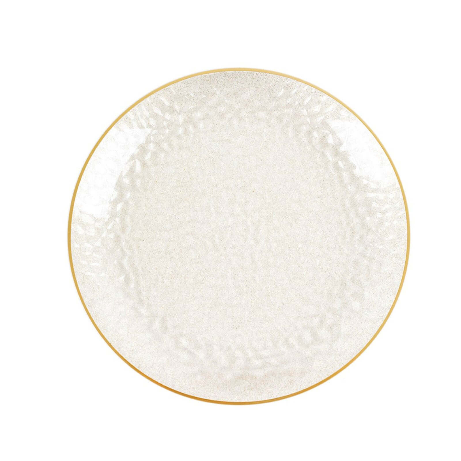 10-Pack Plastic Round Dinner Plates 9" Gold Glitter Clear Hammered Design with Gold Rim - Modern Disposable Party Plates for Buffets & Catered Events - Image 8