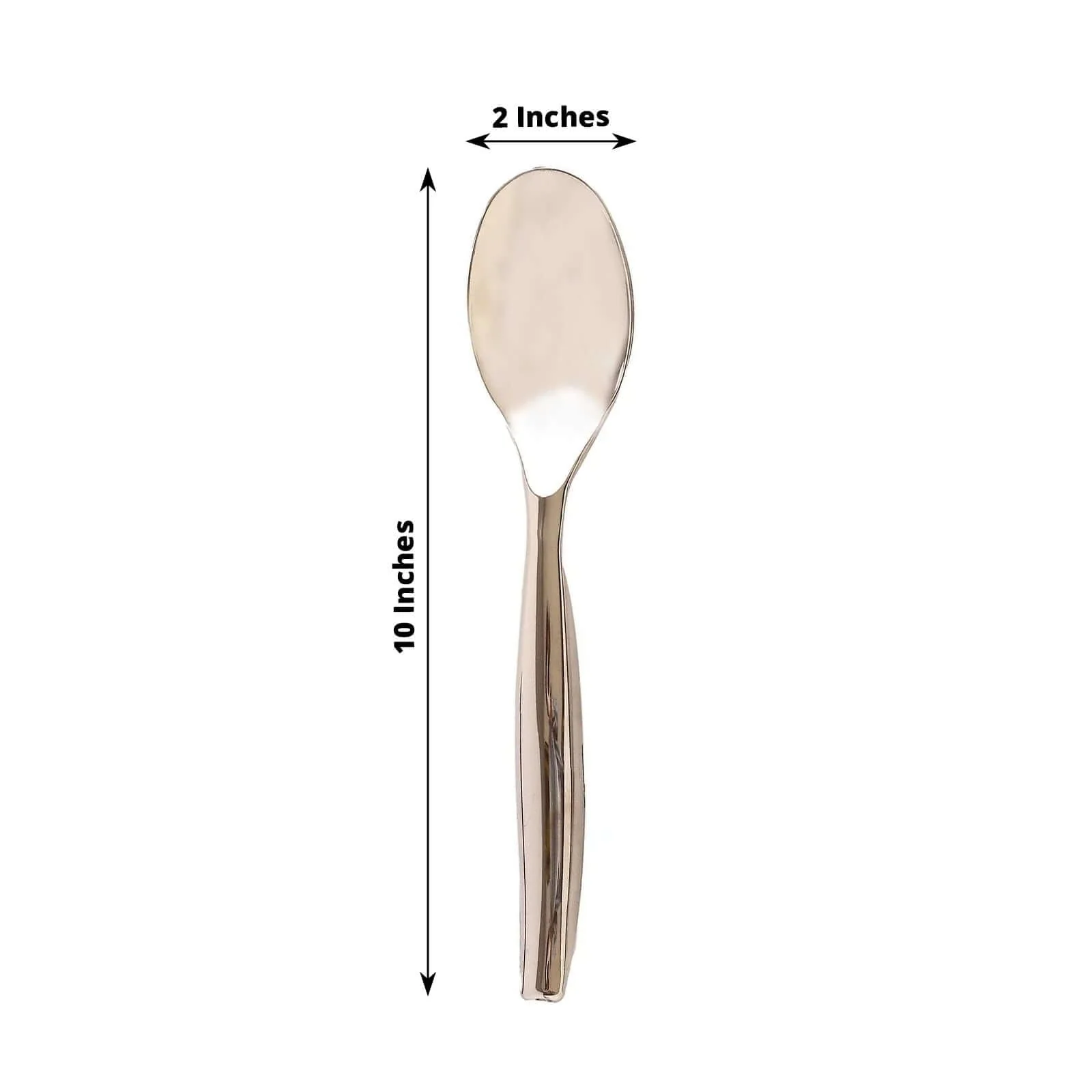 10-Pack Plastic Serving Spoons 10" Silver Classic Style - Food Grade Heavy Duty Large Disposable Serving Utensils for Salads, Pasta & Sides - Image 3