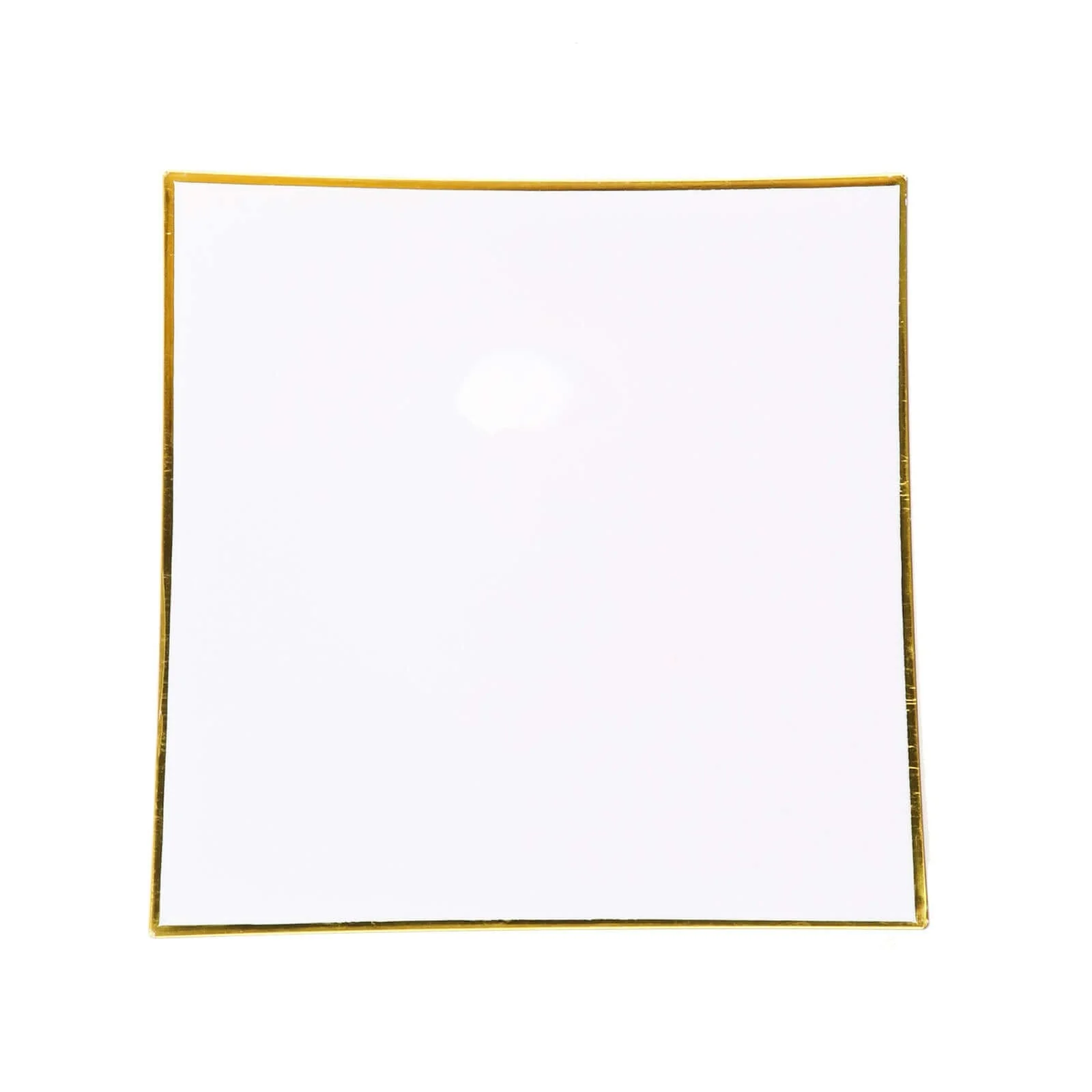 10-Pack Plastic Square Dinner Plates 10" White Concave Style with Gold Rim - Modern Disposable Party Plates for Formal Dinners & Banquets - Image 7
