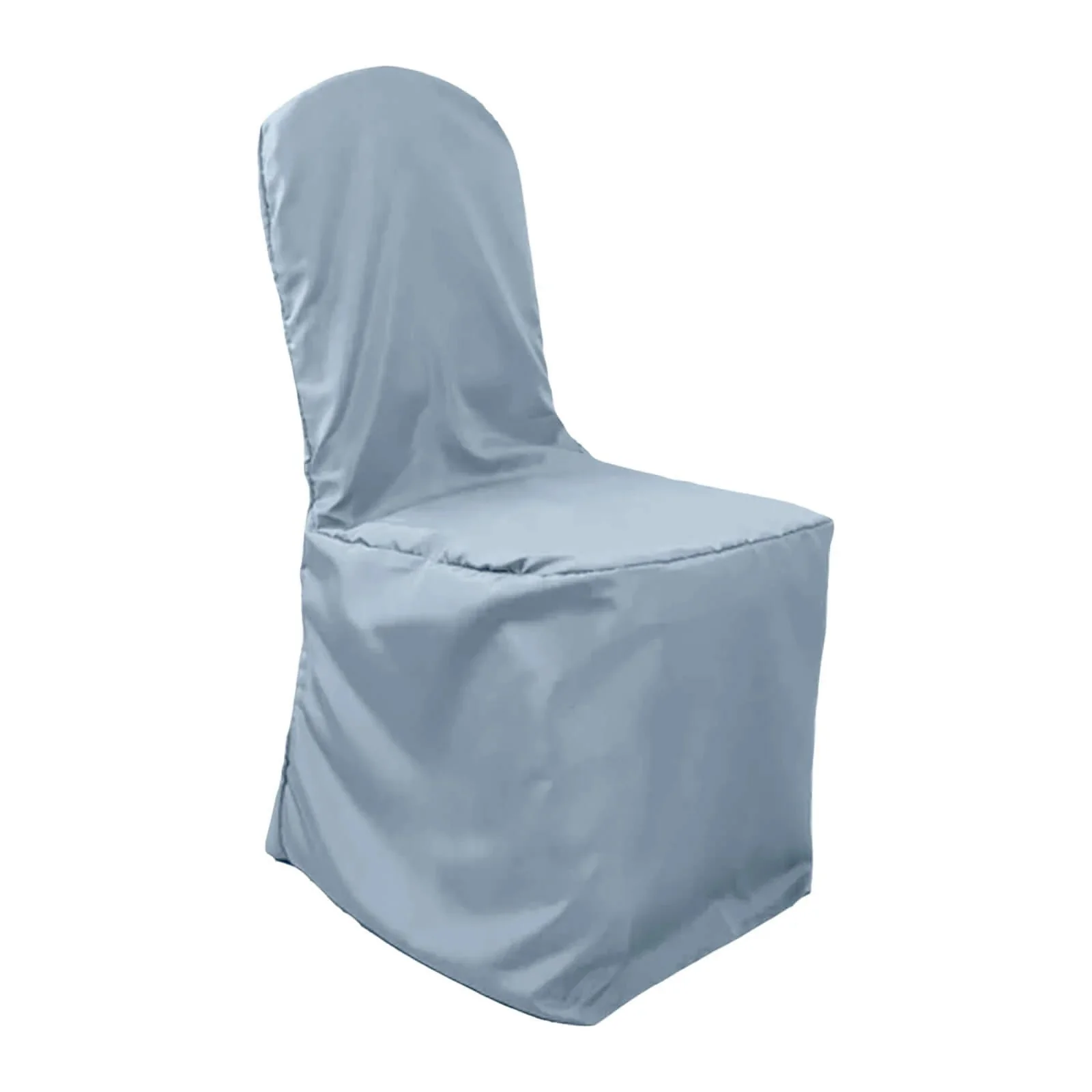 10 Pack Polyester Banquet Chair Covers Dusty Blue - Reusable Stain-Resistant Slipcovers - Image 7
