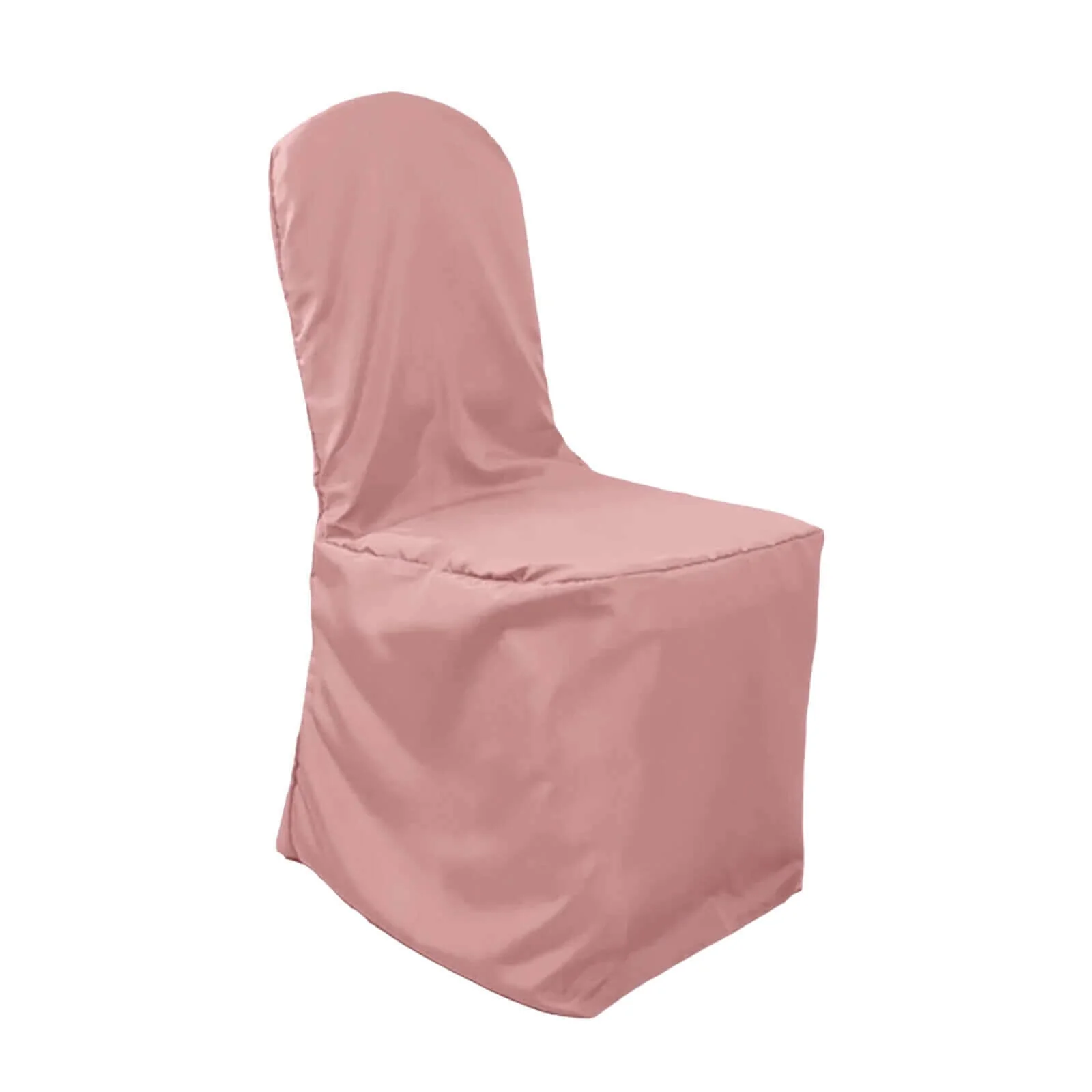 10 Pack Polyester Banquet Chair Covers Dusty Rose - Reusable Stain-Resistant Slipcovers - Image 7