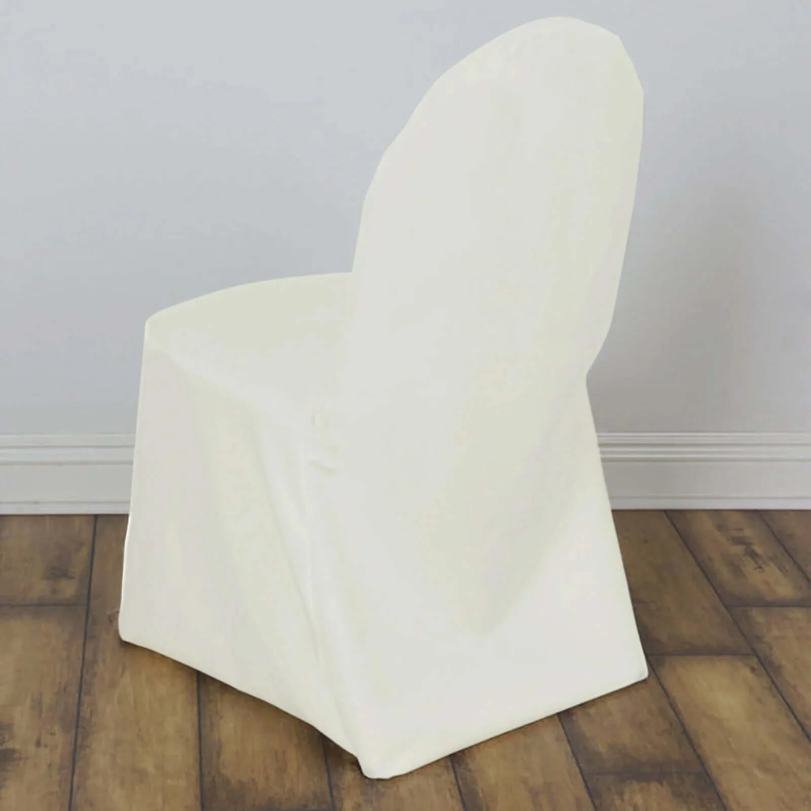 10 Pack Polyester Banquet Chair Covers Ivory - Reusable Stain-Resistant Slipcovers - Image 2