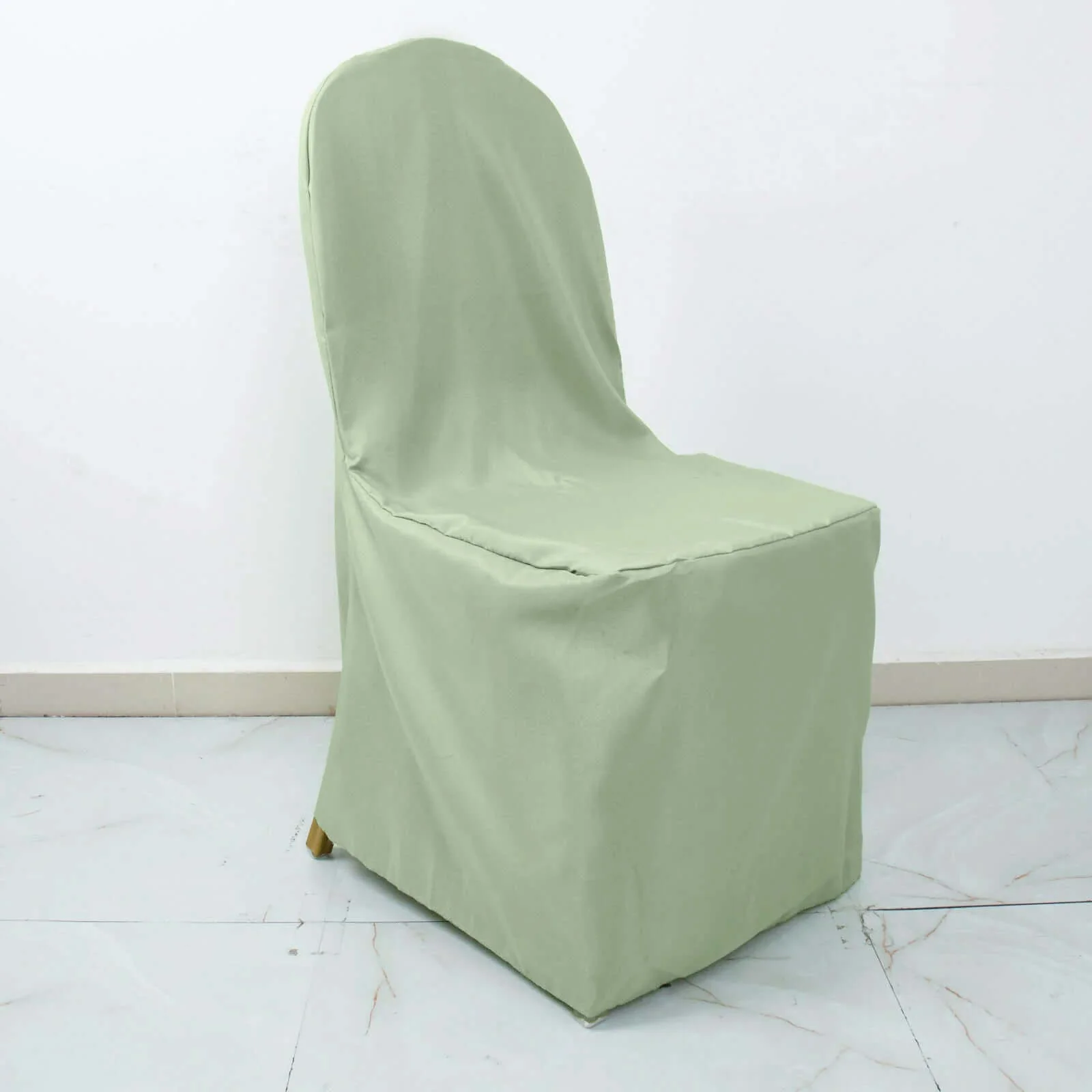 10 Pack Polyester Banquet Chair Covers Sage Green - Reusable Stain-Resistant Slipcovers - Image 2