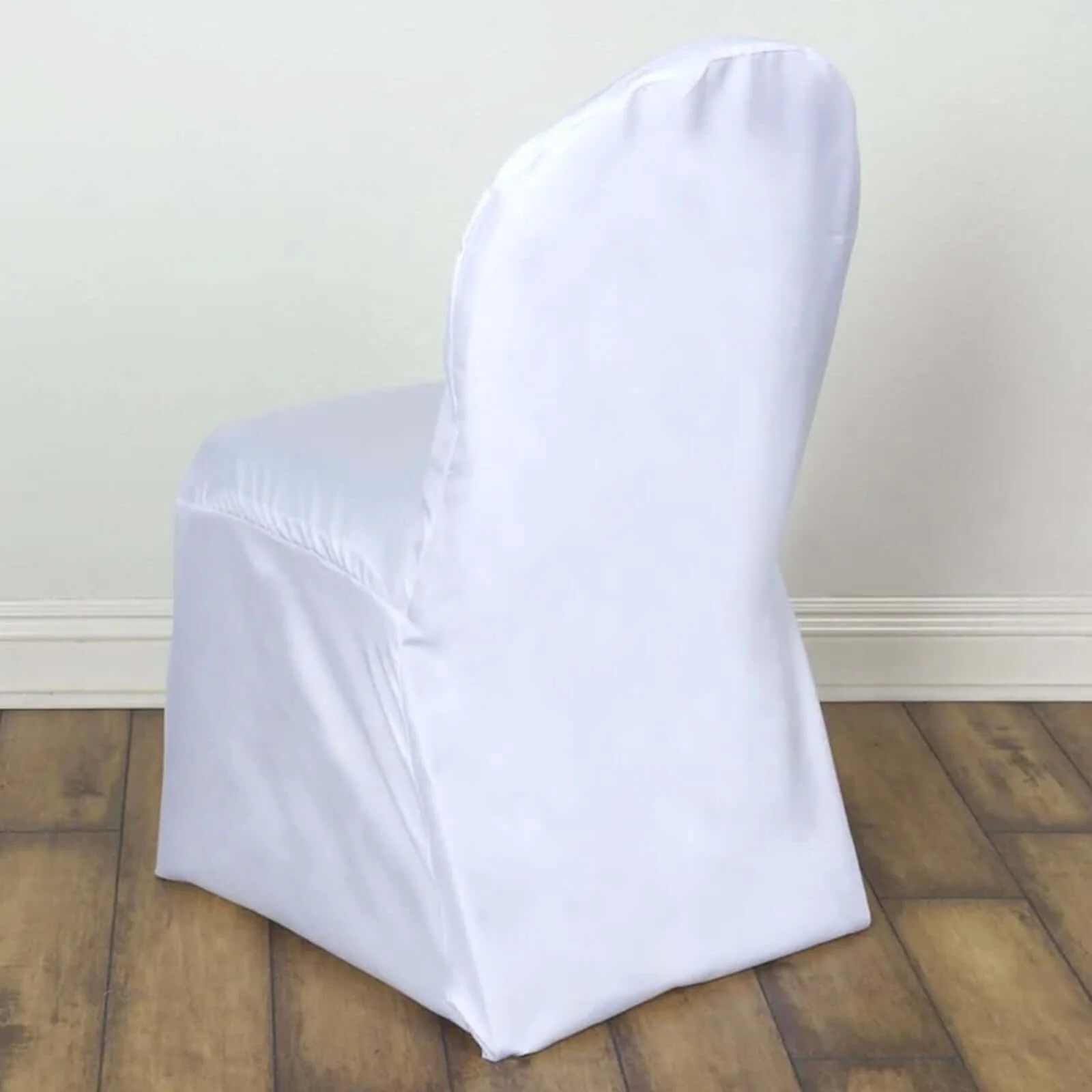 10 Pack Polyester Banquet Chair Covers White - Reusable Stain-Resistant Slip-On Design - Image 2