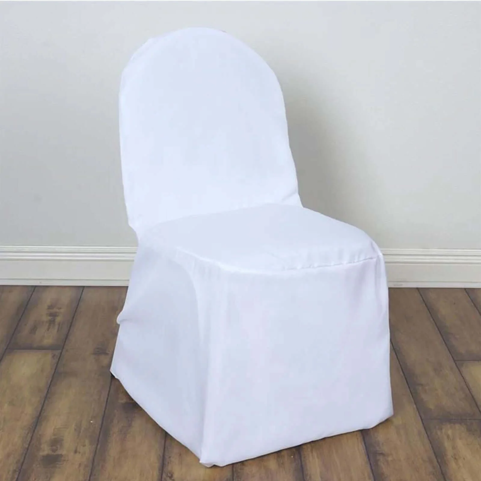 10 Pack Polyester Banquet Chair Covers White - Reusable Stain-Resistant Slip-On Design - Image 6