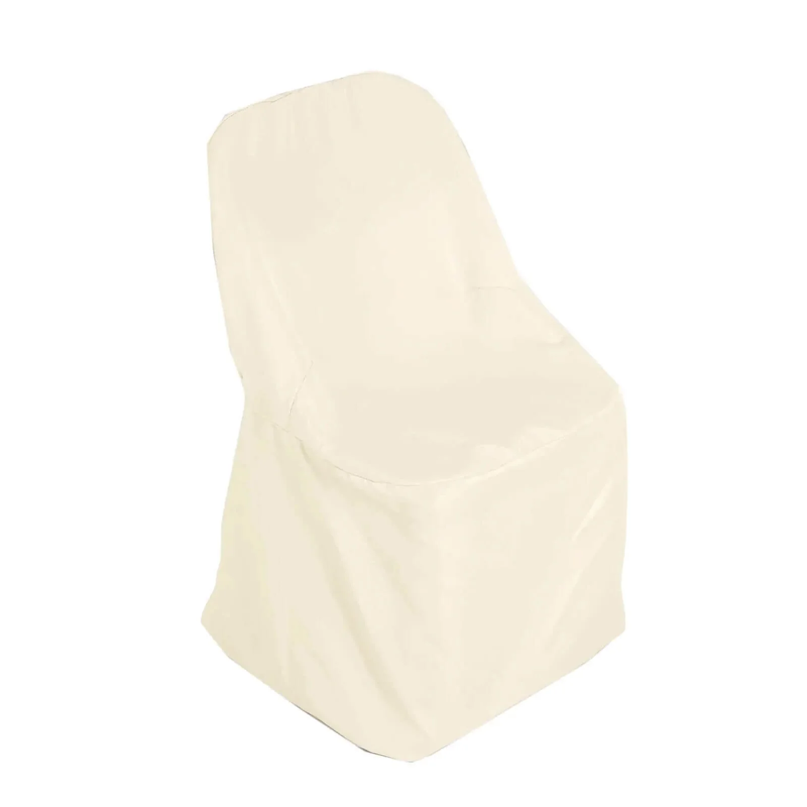 10 Pack Polyester Folding Chair Covers Beige - Reusable Stain-Resistant Slipcovers - Image 9
