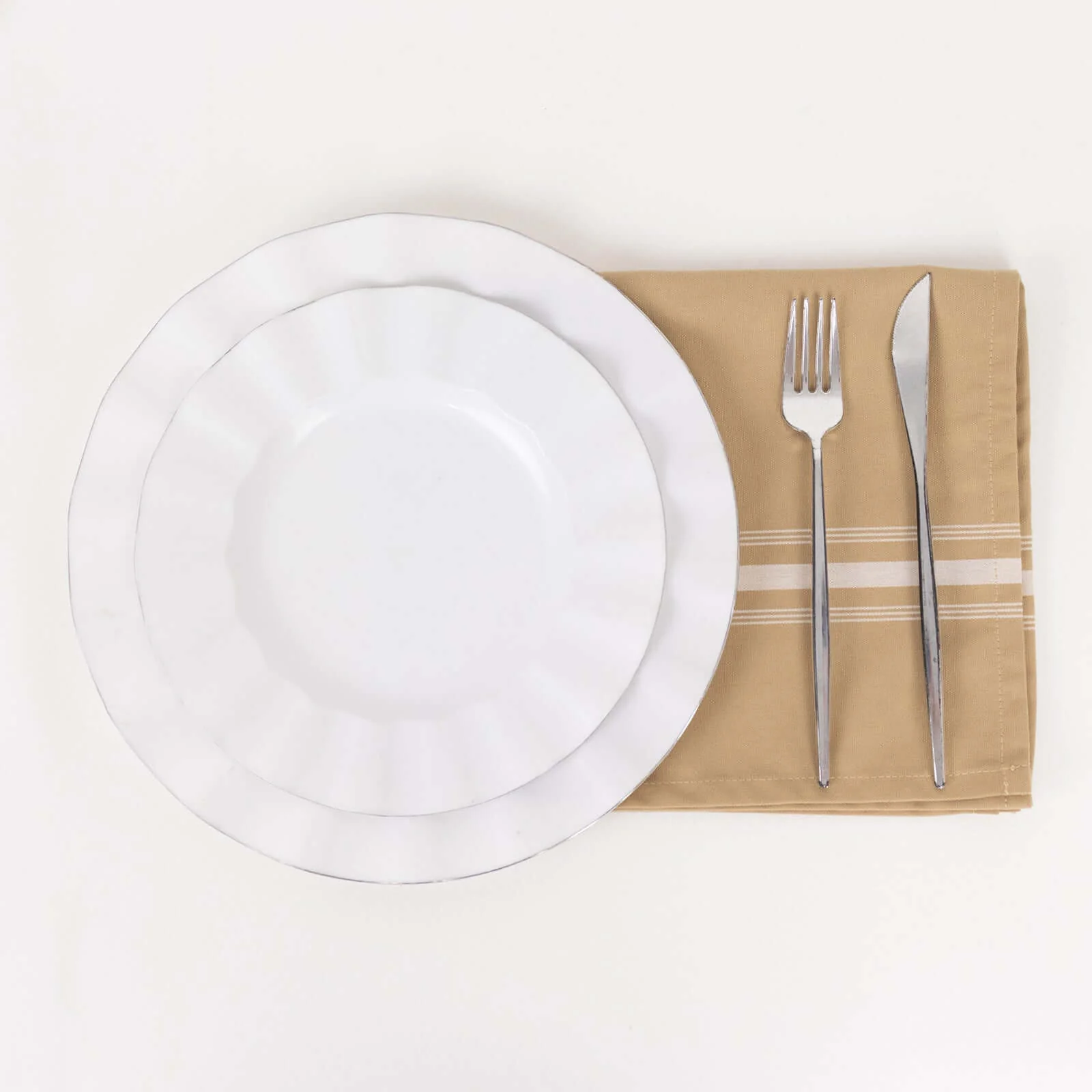 10 Pack Premium Spun Polyester Napkins 18"x22" Champagne /White Bistro Style - Soft & Highly Durable Dinner Napkins - Image 8