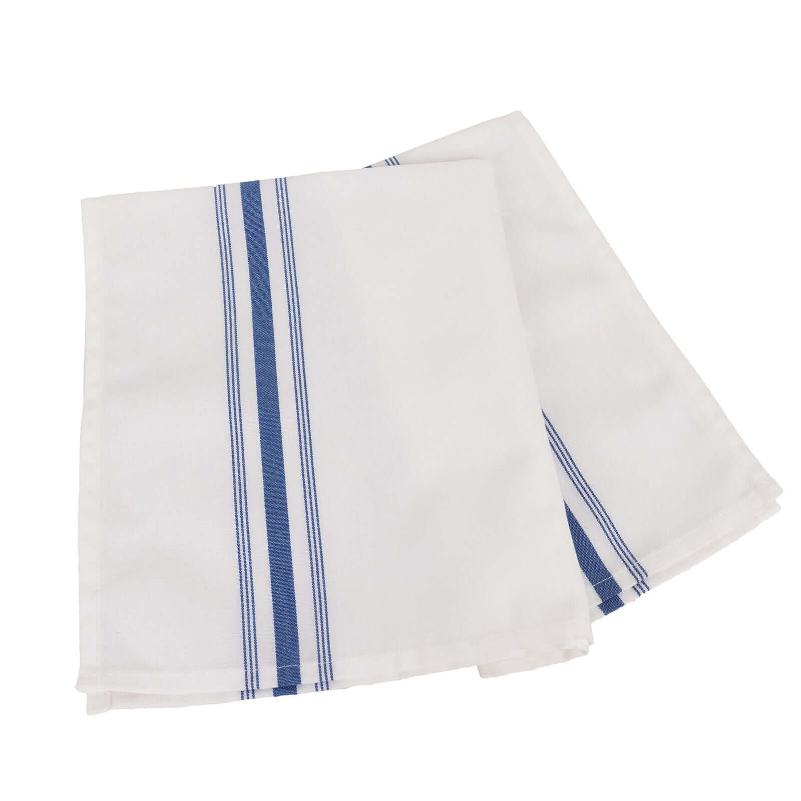 10 Pack Premium Spun Polyester Napkins 18"x22" White/Blue Bistro Style - Soft & Highly Durable Dinner Napkins - Image 7