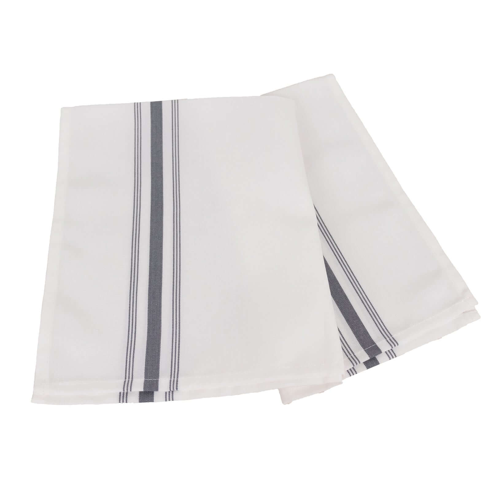 10 Pack Premium Spun Polyester Napkins 18"x22" White/Gray Bistro Style - Soft & Highly Durable Dinner Napkins - Image 7