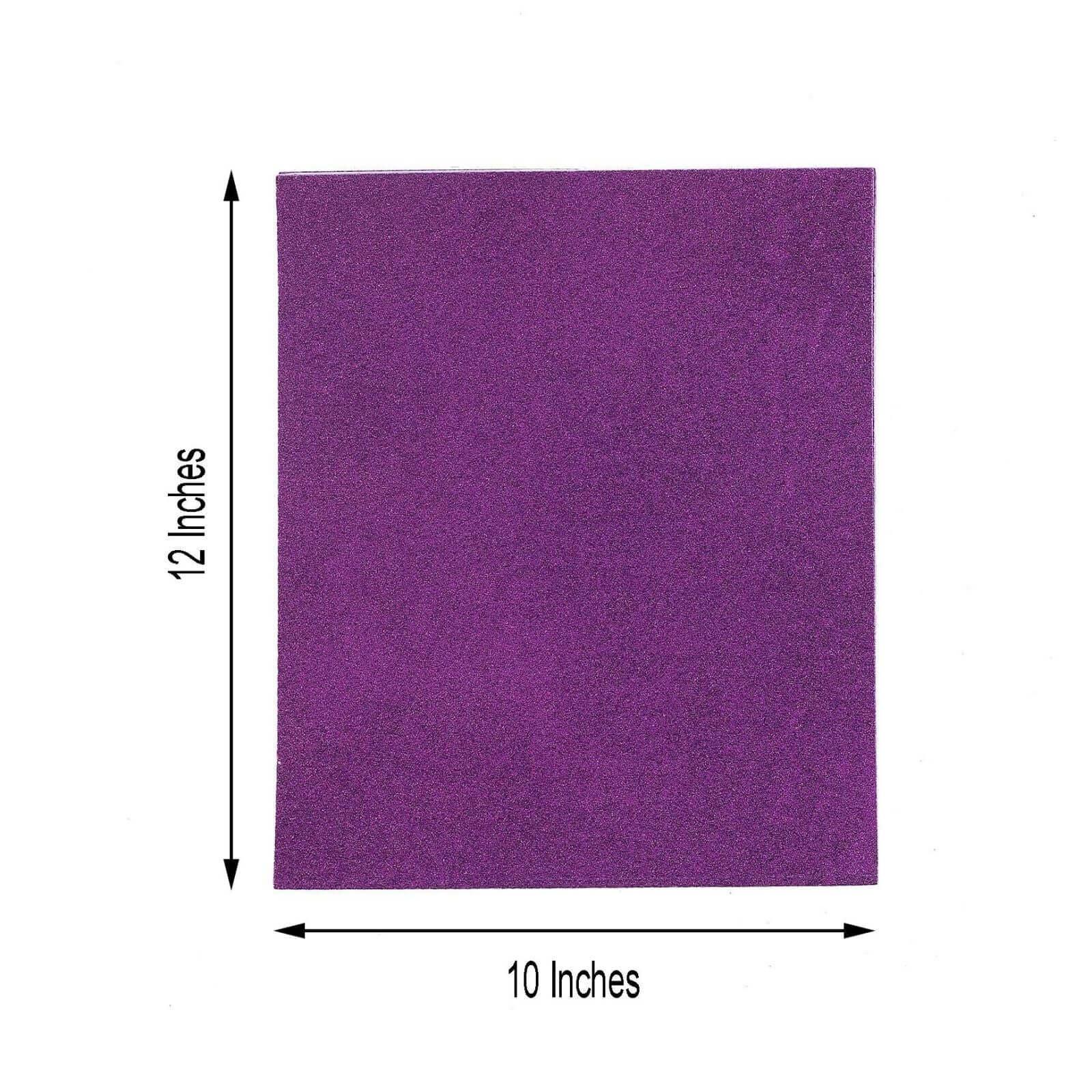 10 Pack Purple Self-Adhesive Glitter DIY Craft Foam Sheets 12"x10" - Image 3