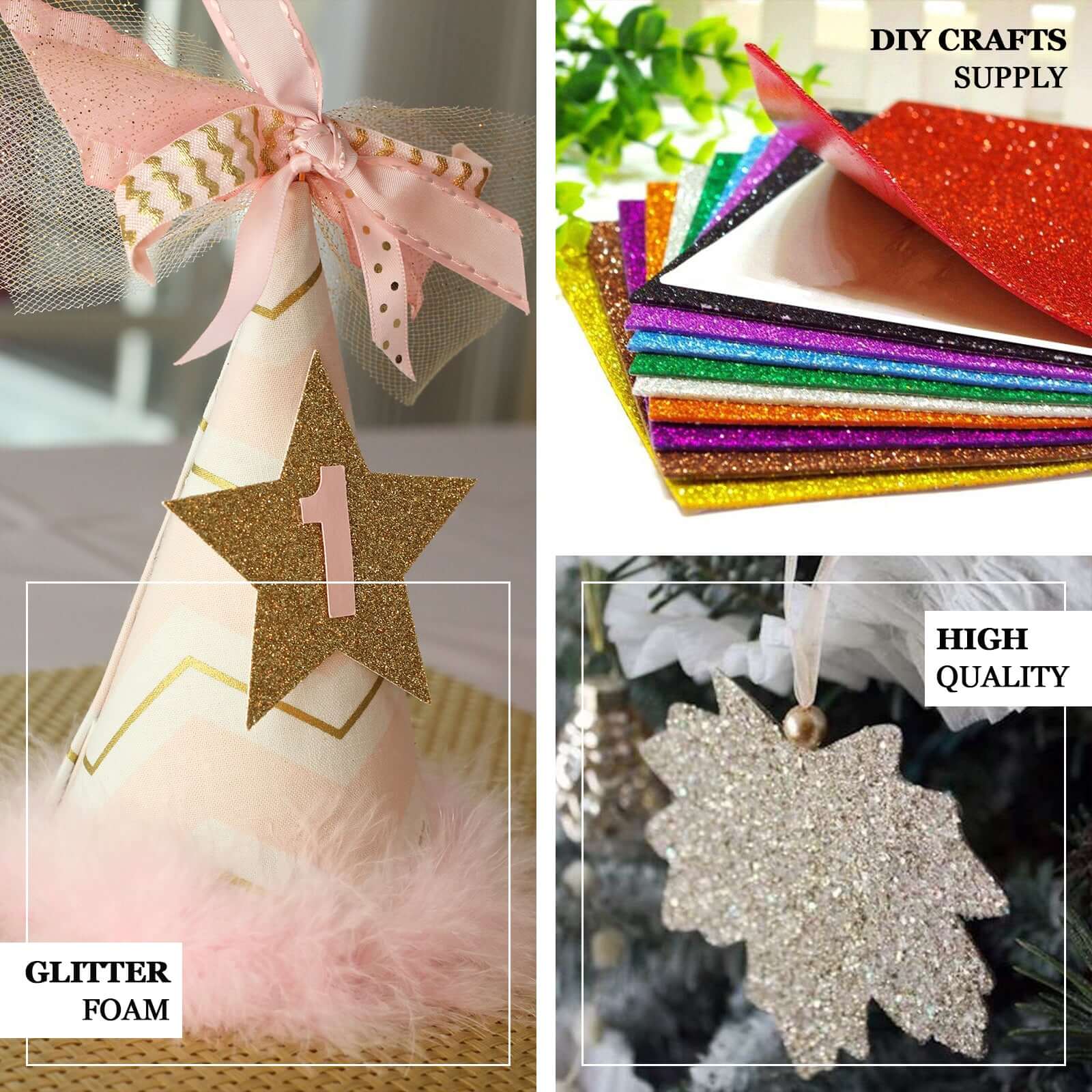 10 Pack Purple Self-Adhesive Glitter DIY Craft Foam Sheets 12"x10" - Image 4