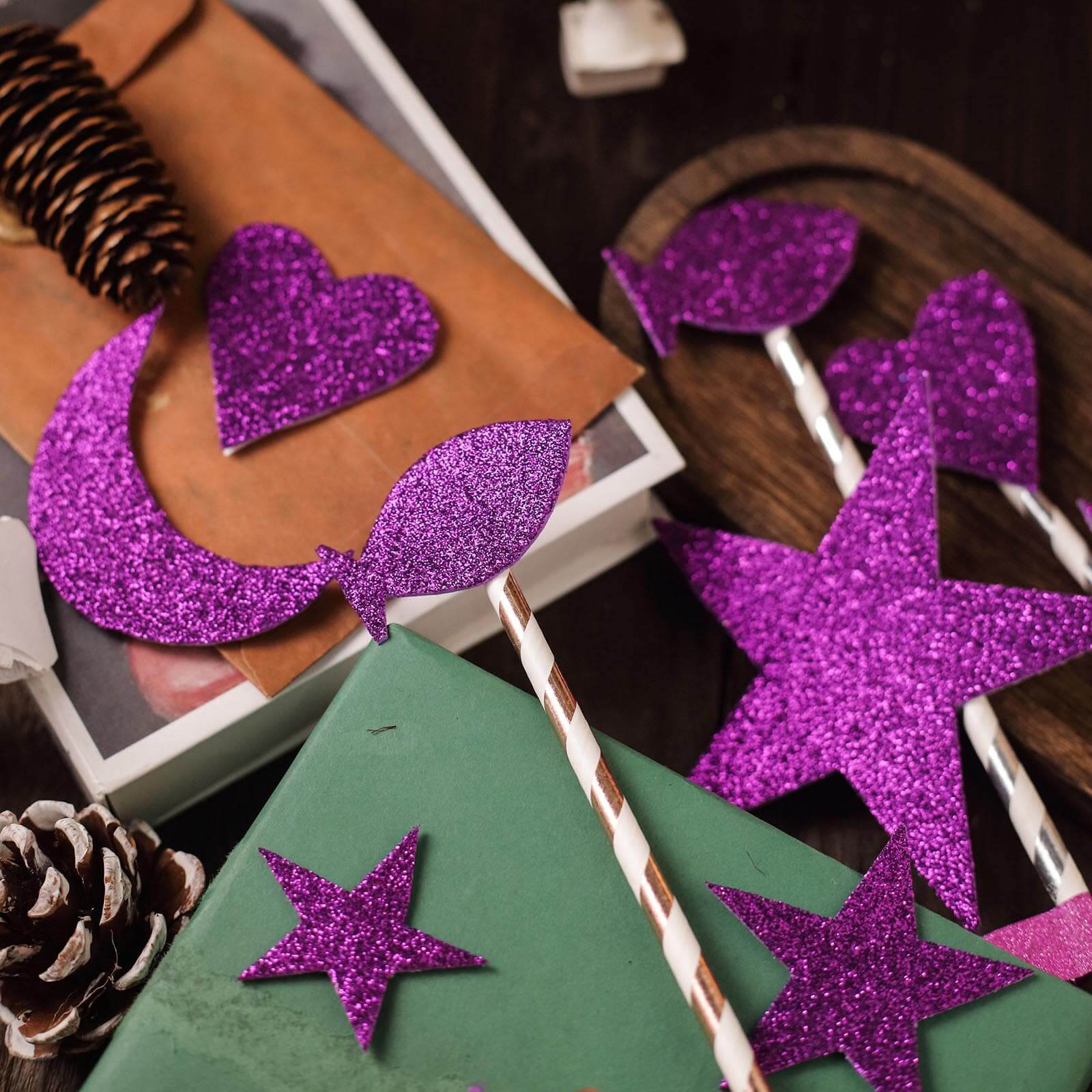 10 Pack Purple Self-Adhesive Glitter DIY Craft Foam Sheets 12"x10" - Image 9