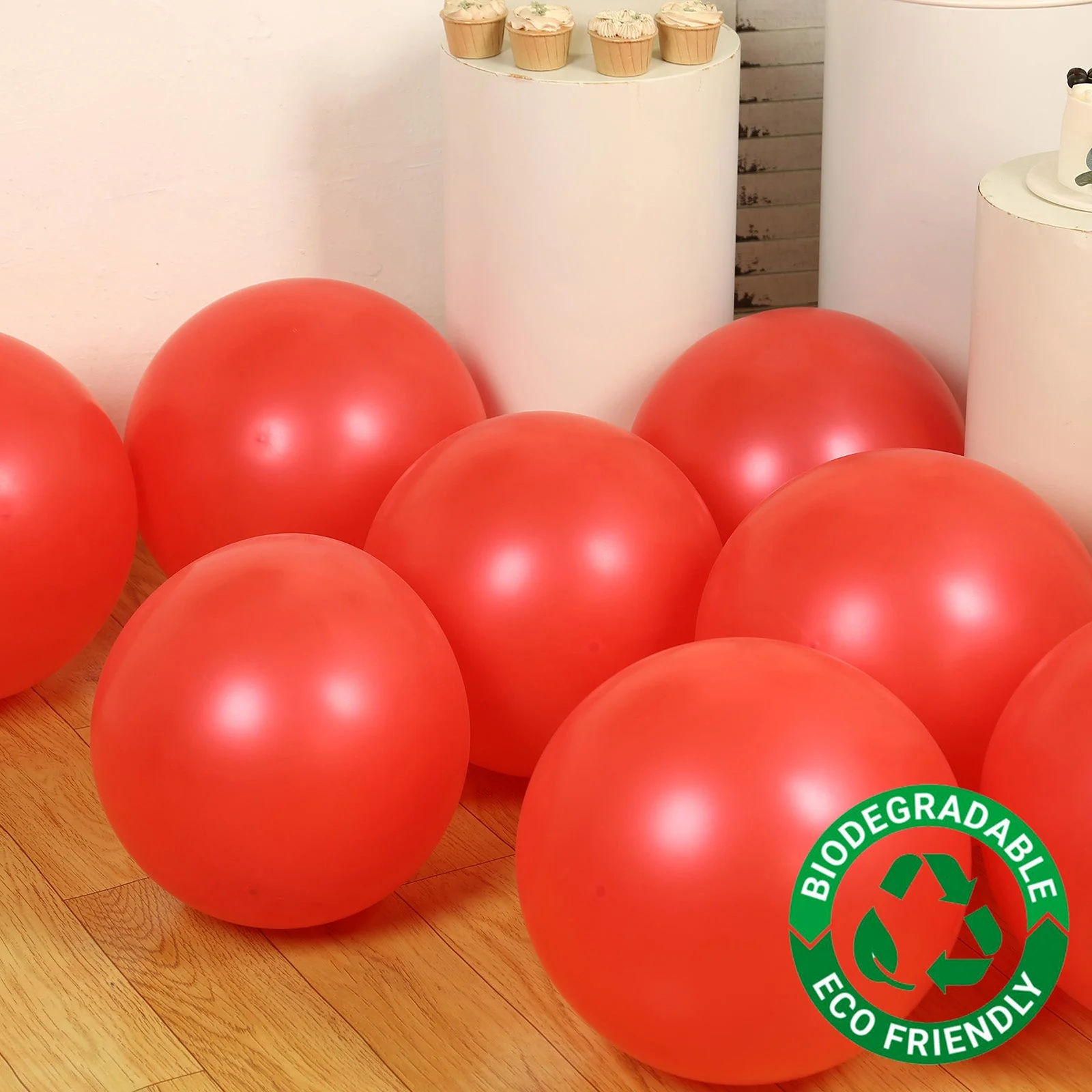 10 Pack Red Biodegradable Balloons, Eco-friendly Thickened Extra Strong Latex Helium Party Balloons - 18" - Image 8