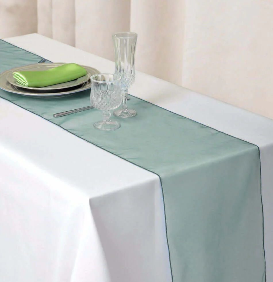 10 Pack Sheer Organza Table Runners 14"x108" Hunter Emerald Green - Lightweight Table Decor - Image 6
