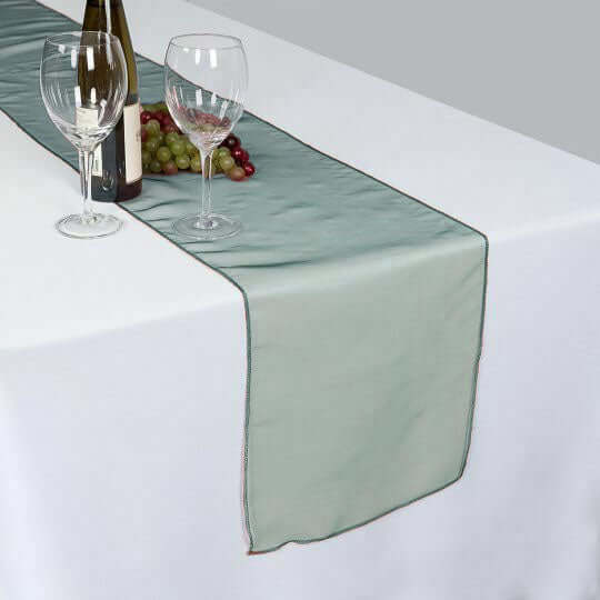 10 Pack Sheer Organza Table Runners 14"x108" Hunter Emerald Green - Lightweight Table Decor - Image 7