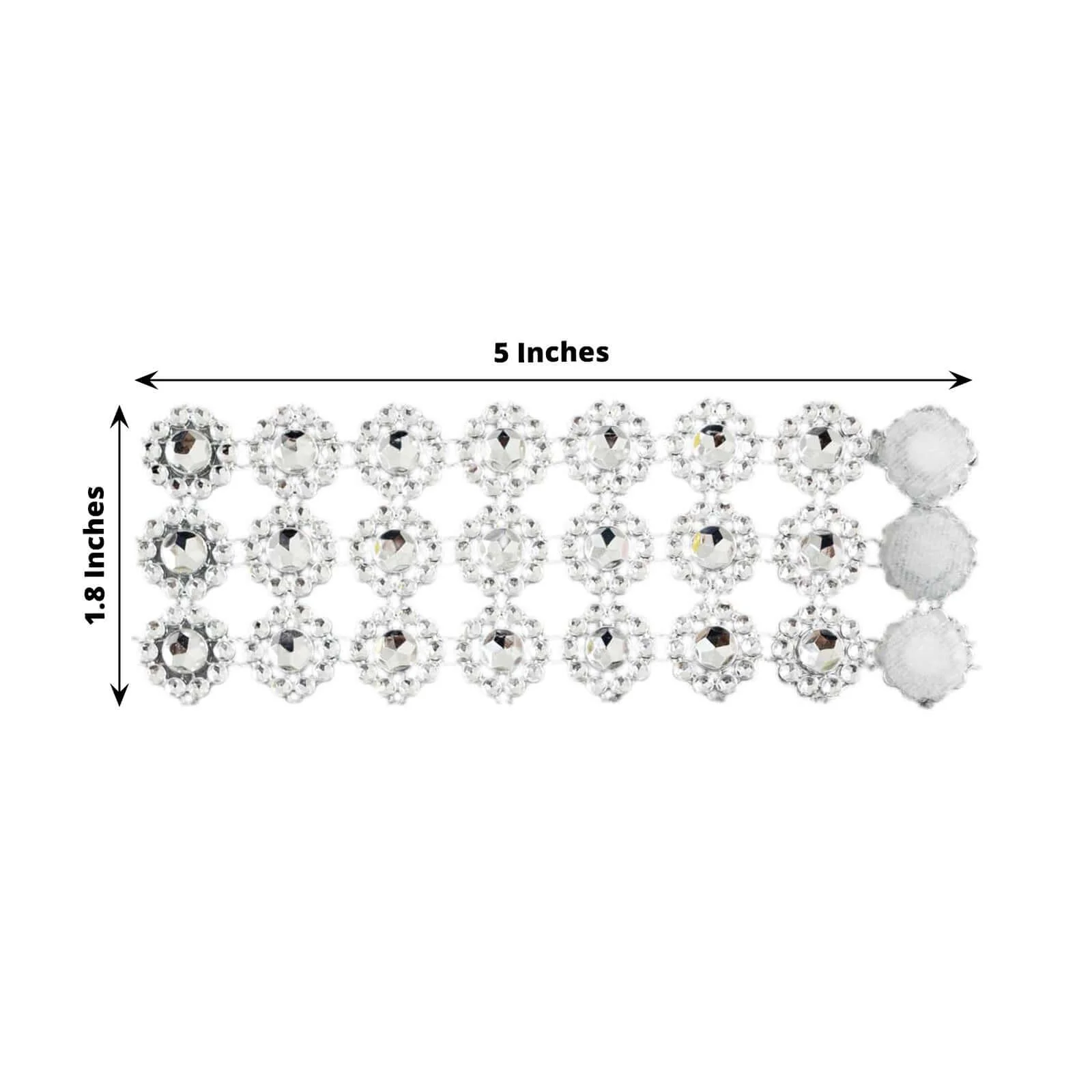 10 Pack Silver Sunflower Diamond Rhinestones Napkin Rings With Velcro, Elegant Wedding Napkin Holders - Image 3