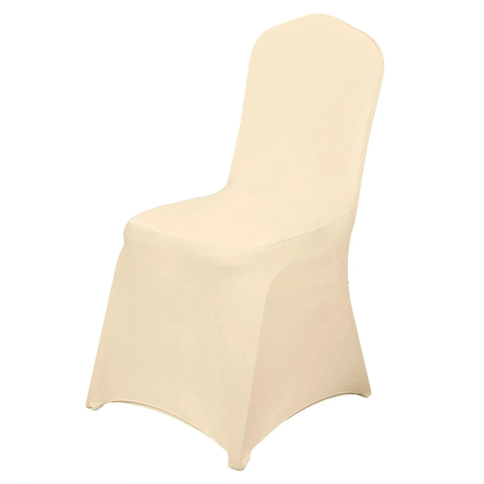 10 Pack Spandex Fitted Banquet Chair Covers Beige - Reusable Stretch Slip-On Slipcovers - Image 7