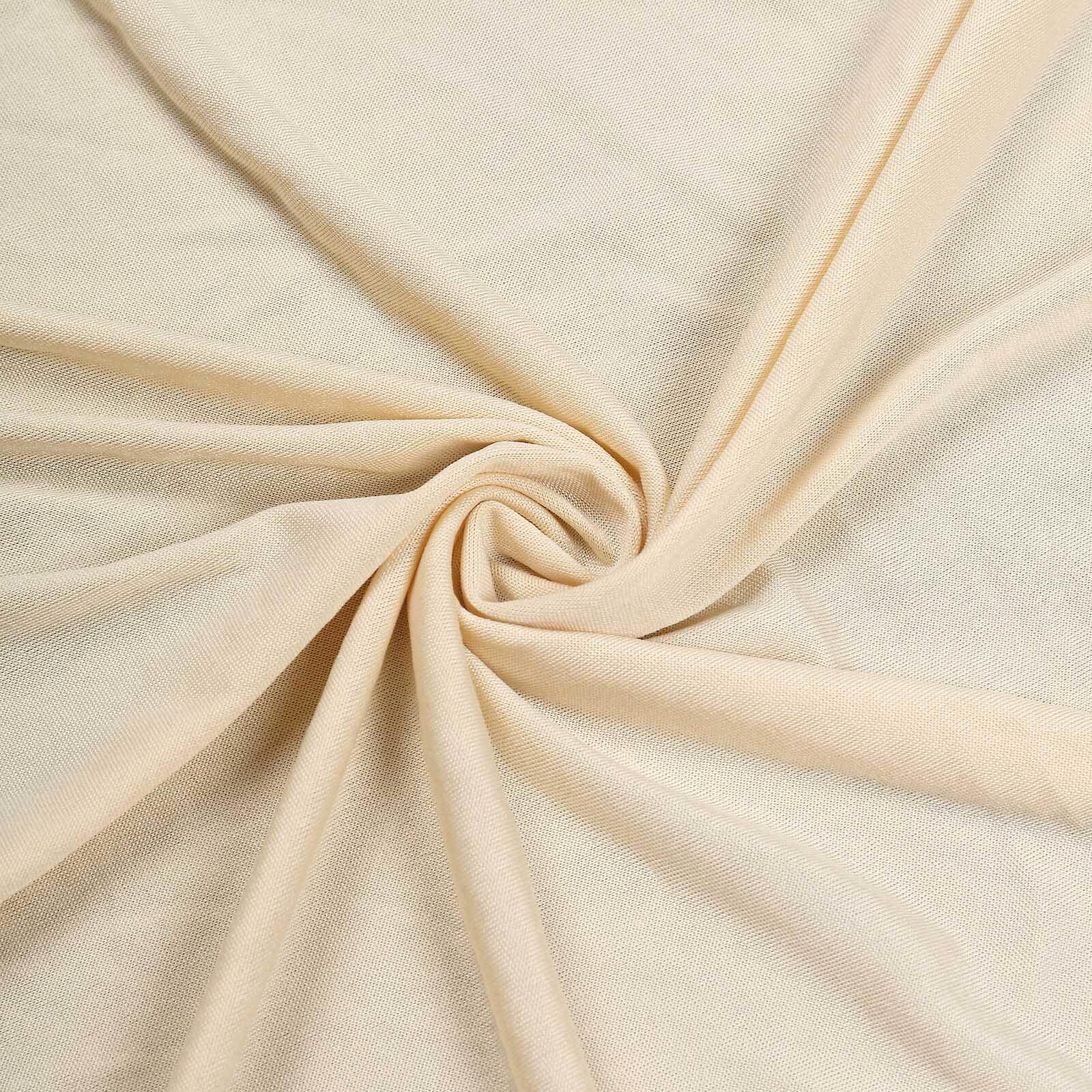 10 Pack Spandex Fitted Banquet Chair Covers Beige - Reusable Stretch Slip-On Slipcovers - Image 8
