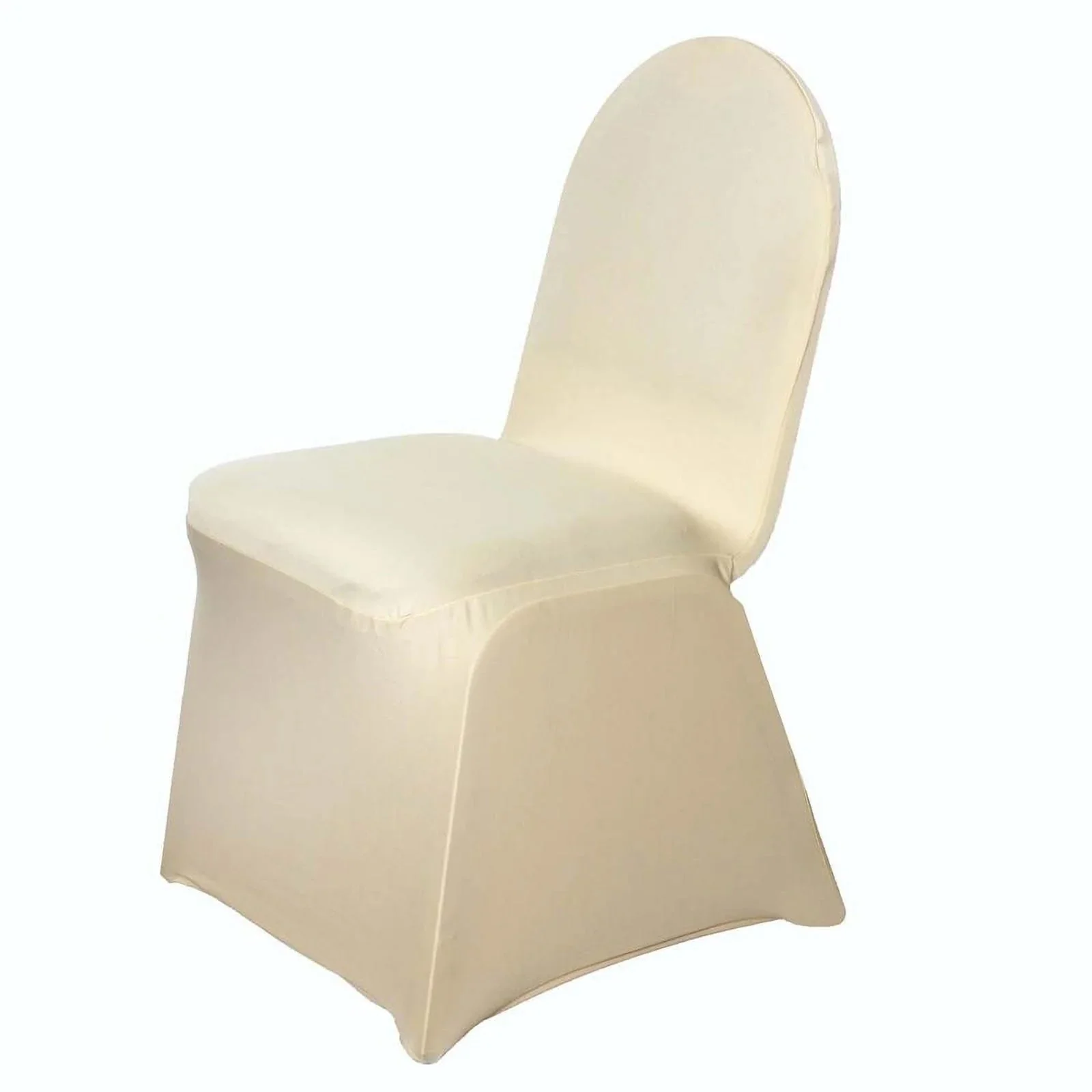 10 Pack Spandex Fitted Banquet Chair Covers Champagne - Reusable Stretch Slip-On Slipcovers - Image 6