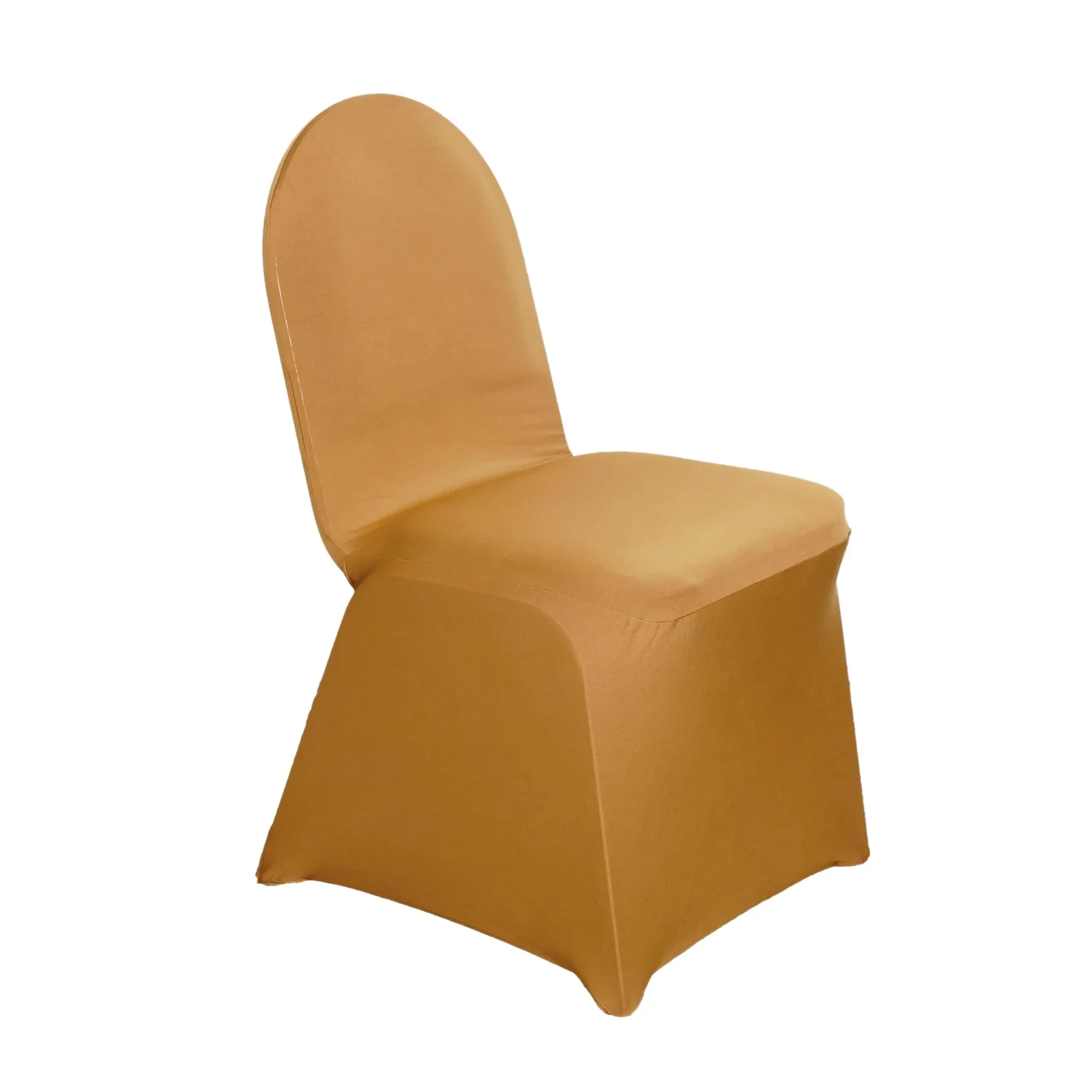 10 Pack Spandex Fitted Banquet Chair Covers Gold - Reusable Stretch Slip-On Slipcovers for Weddings & Events - Image 7