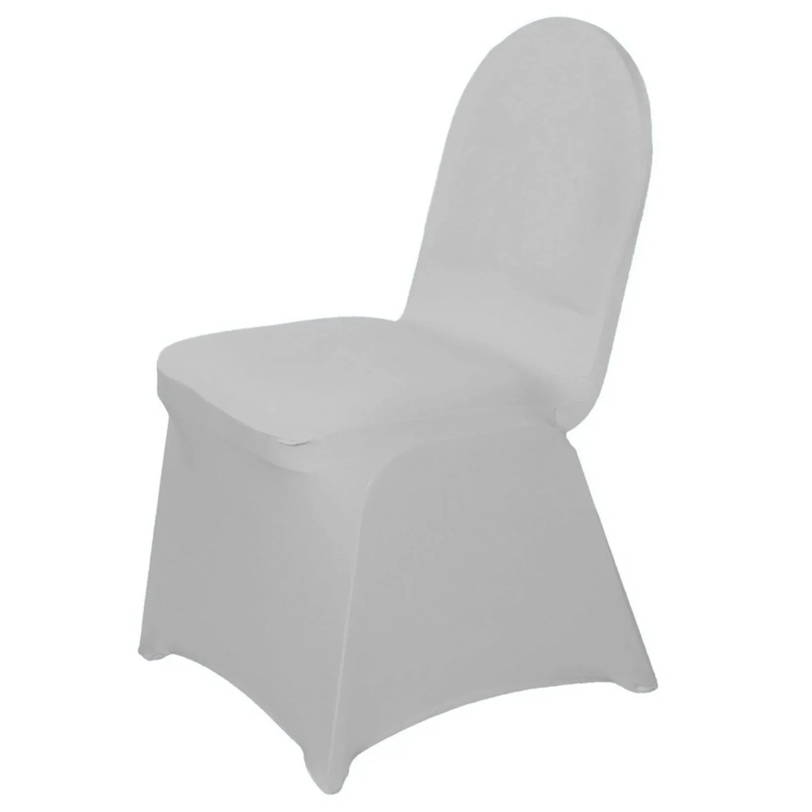 10 Pack Spandex Fitted Banquet Chair Covers Silver - Reusable Stretch Slip-On Slipcovers - Image 7