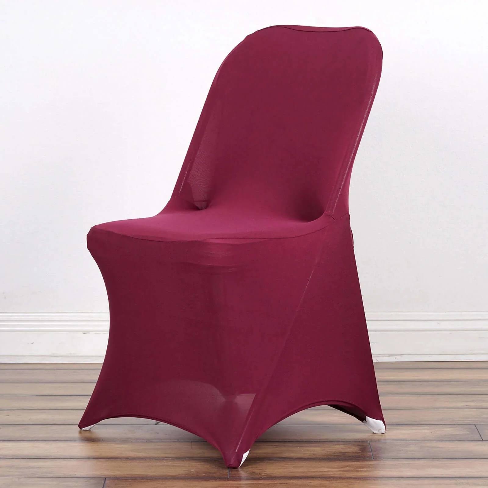 10 Pack Stretch Spandex Folding Chair Covers Burgundy - 160GSM Superior Durability with a Snug Fit Slipcovers - Image 2