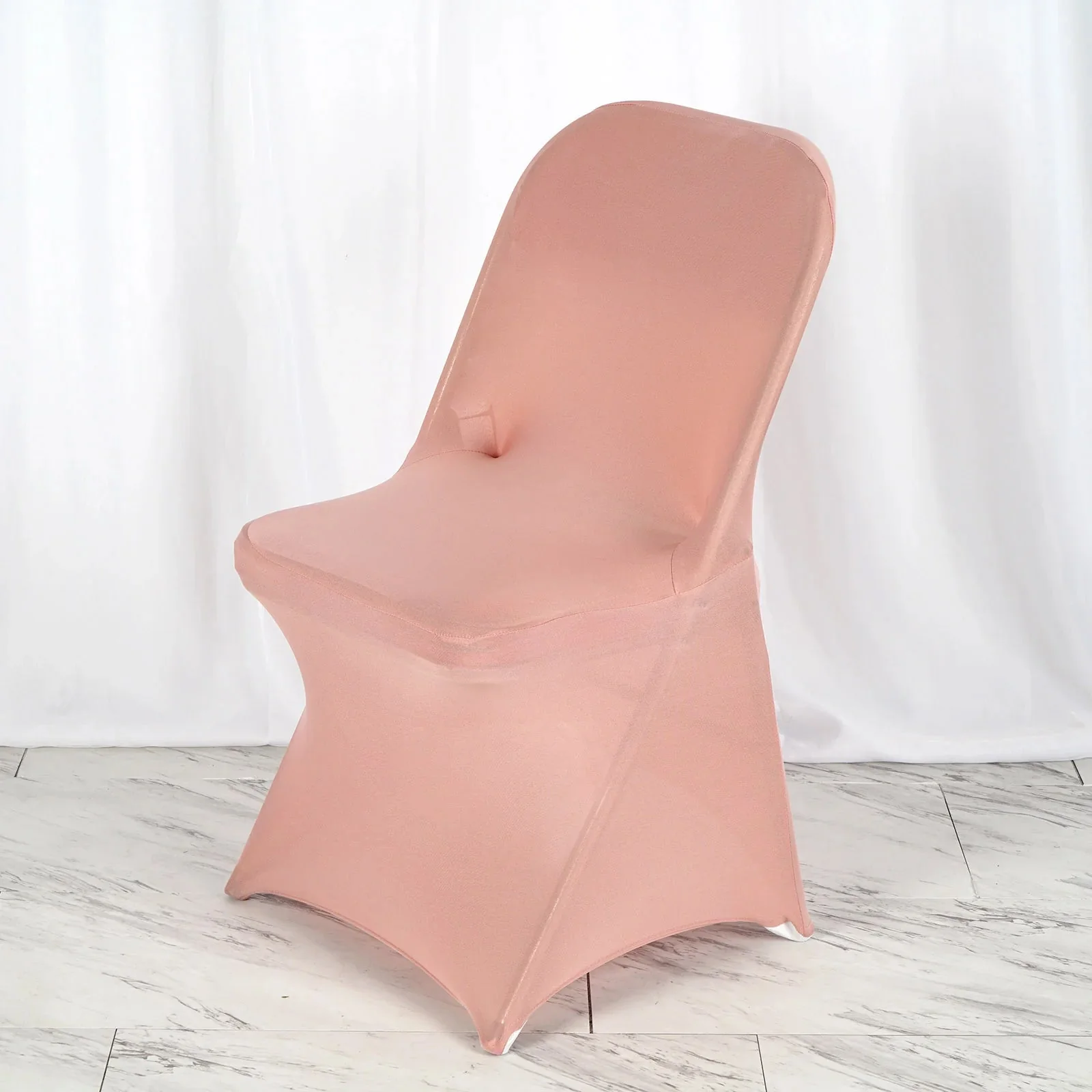 10 Pack Stretch Spandex Folding Chair Covers Dusty Rose - 160GSM Superior Durability with a Snug Fit Slipcovers - Image 2