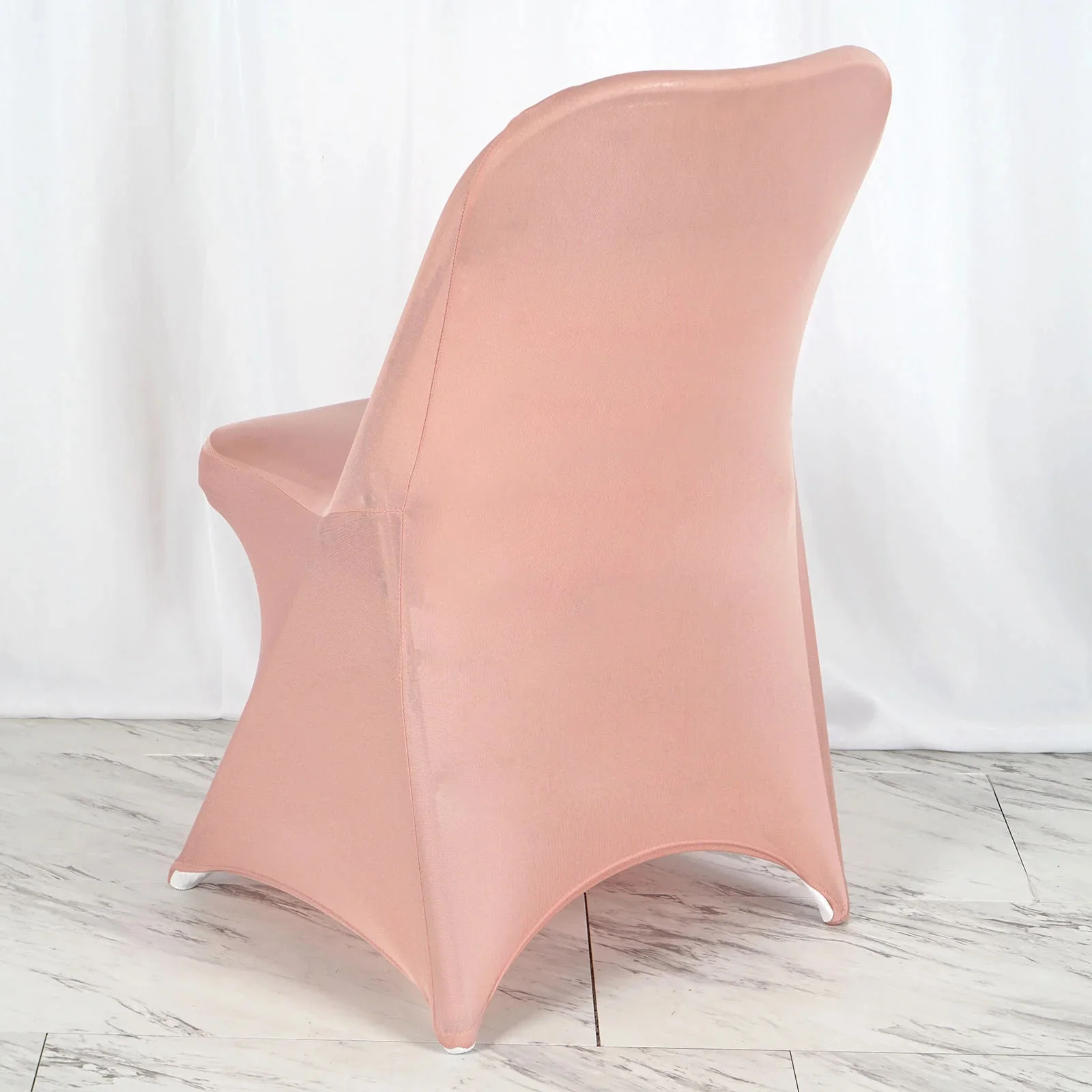 10 Pack Stretch Spandex Folding Chair Covers Dusty Rose - 160GSM Superior Durability with a Snug Fit Slipcovers - Image 4