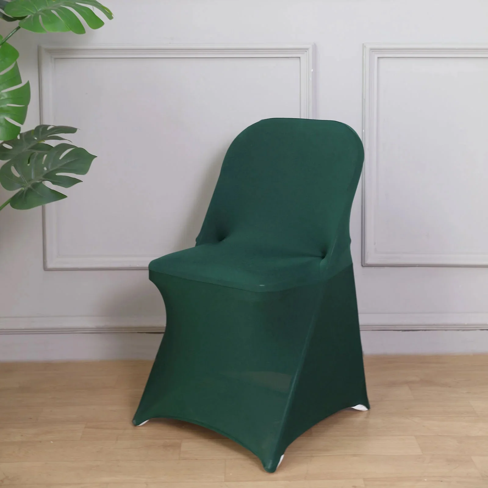 10 Pack Stretch Spandex Folding Chair Covers Hunter Emerald Green - 160GSM Superior Durability with a Snug Fit Slipcovers - Image 2