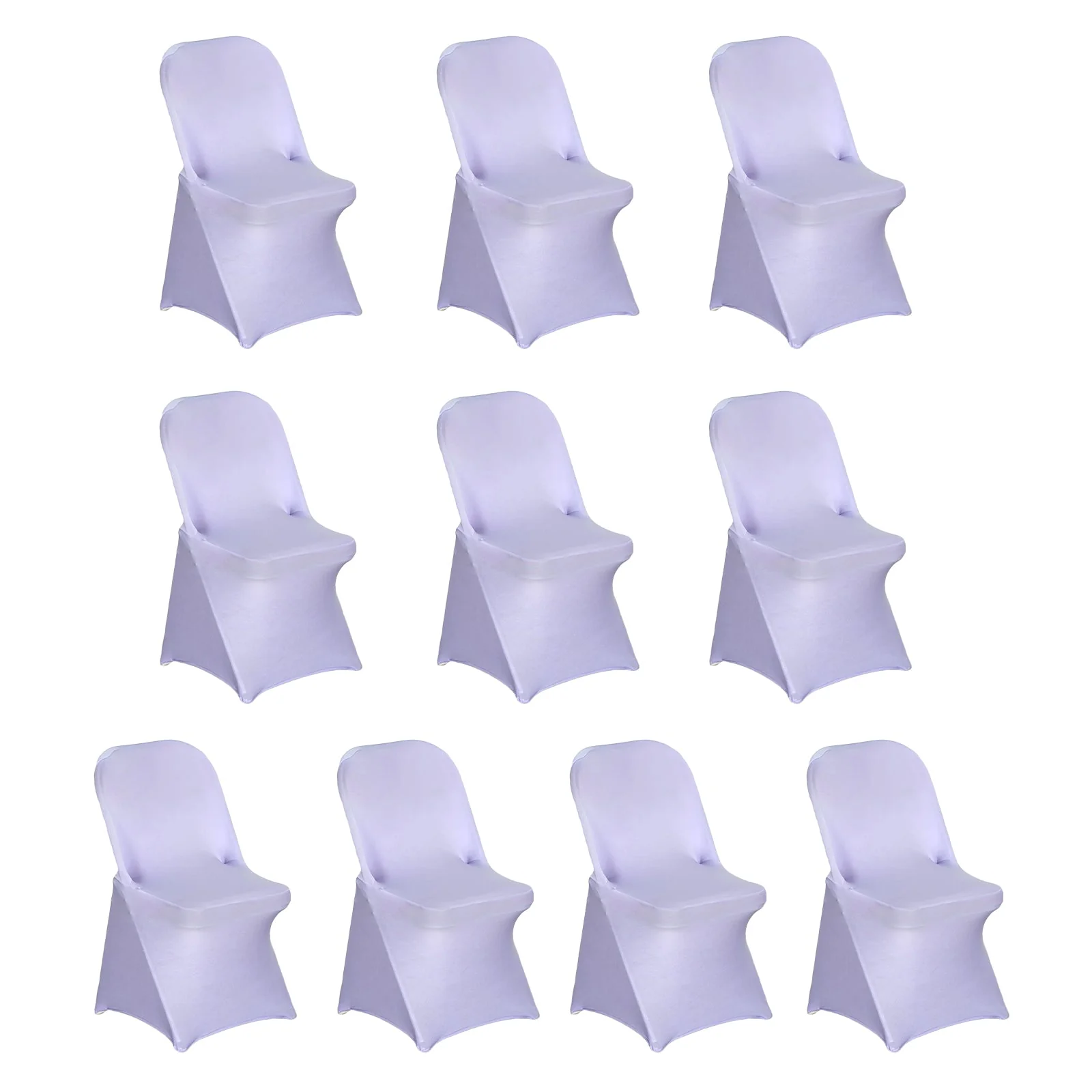 10 Pack Stretch Spandex Folding Chair Covers Lavender Lilac - 160GSM Superior Durability with a Snug Fit Slipcovers - Image 3
