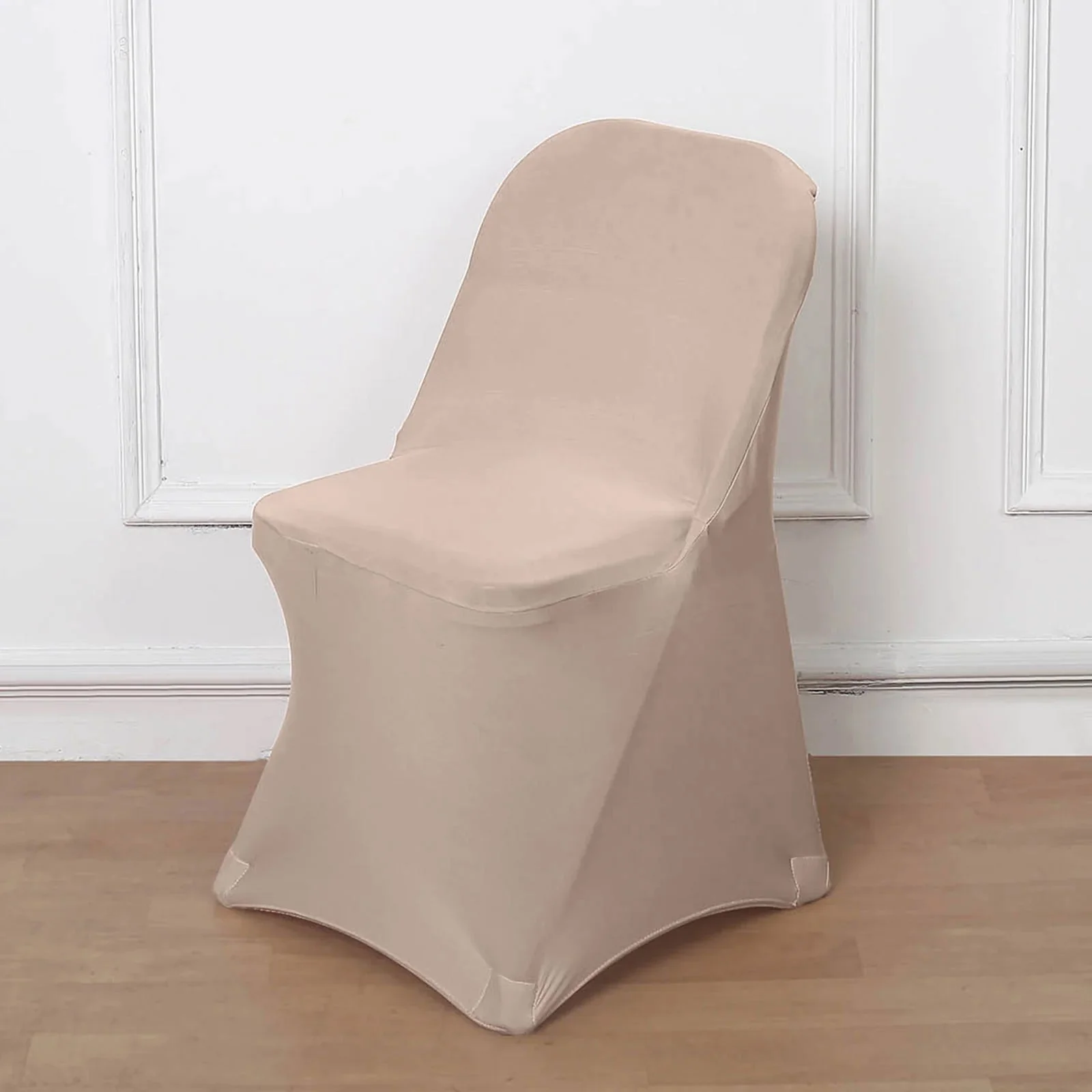 10 Pack Stretch Spandex Folding Chair Covers Nude - 160GSM Superior Durability with a Snug Fit Slipcovers - Image 2
