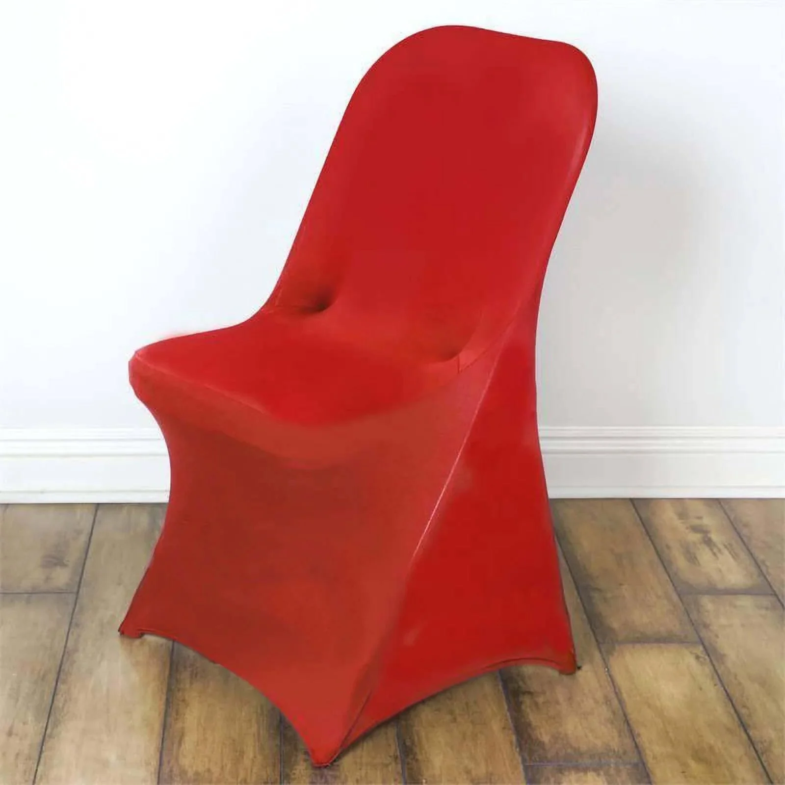 10 Pack Stretch Spandex Folding Chair Covers Red - 160GSM Superior Durability with a Snug Fit Slipcovers - Image 2
