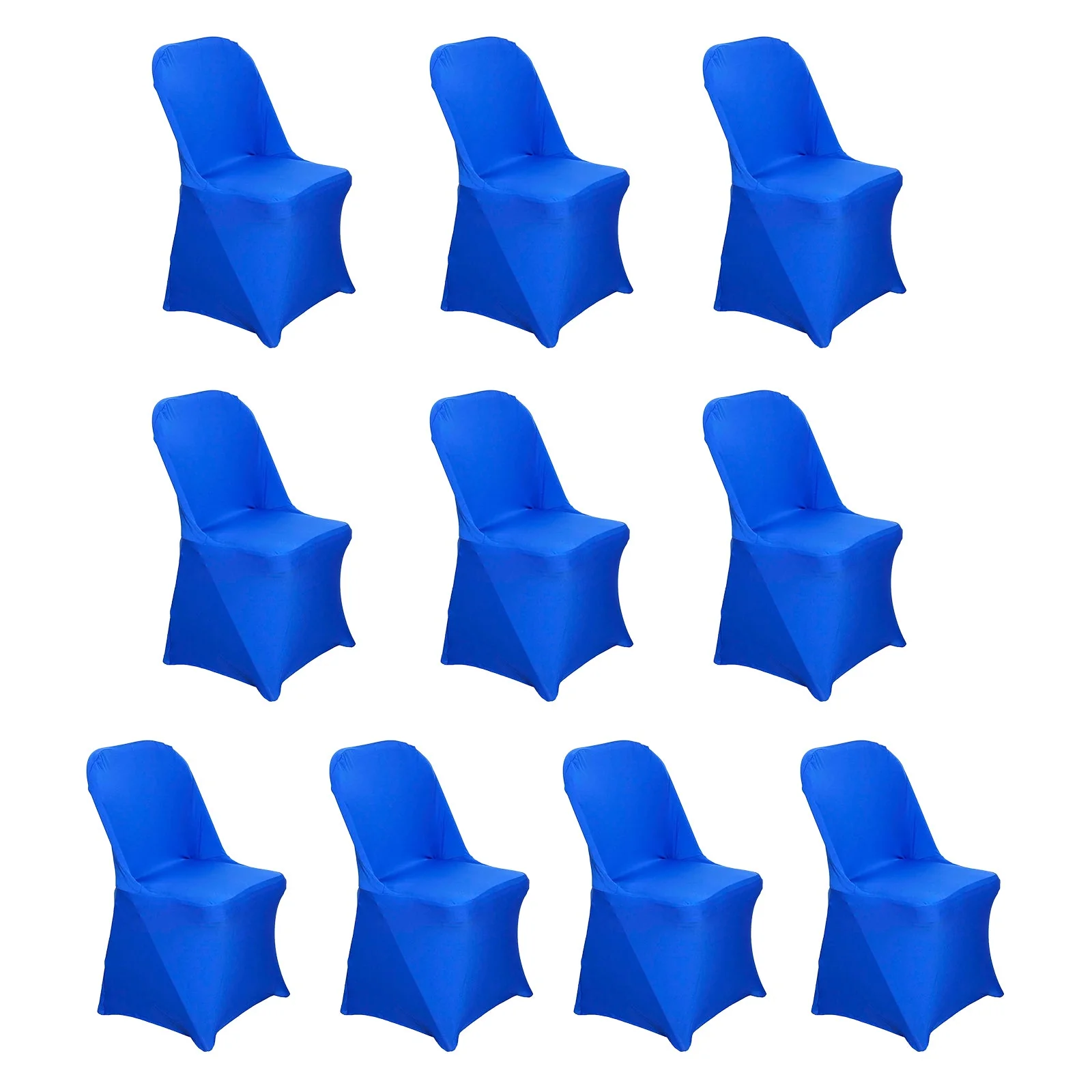 10 Pack Stretch Spandex Folding Chair Covers Royal Blue - 160GSM Superior Durability with a Snug Fit Slipcovers - Image 3