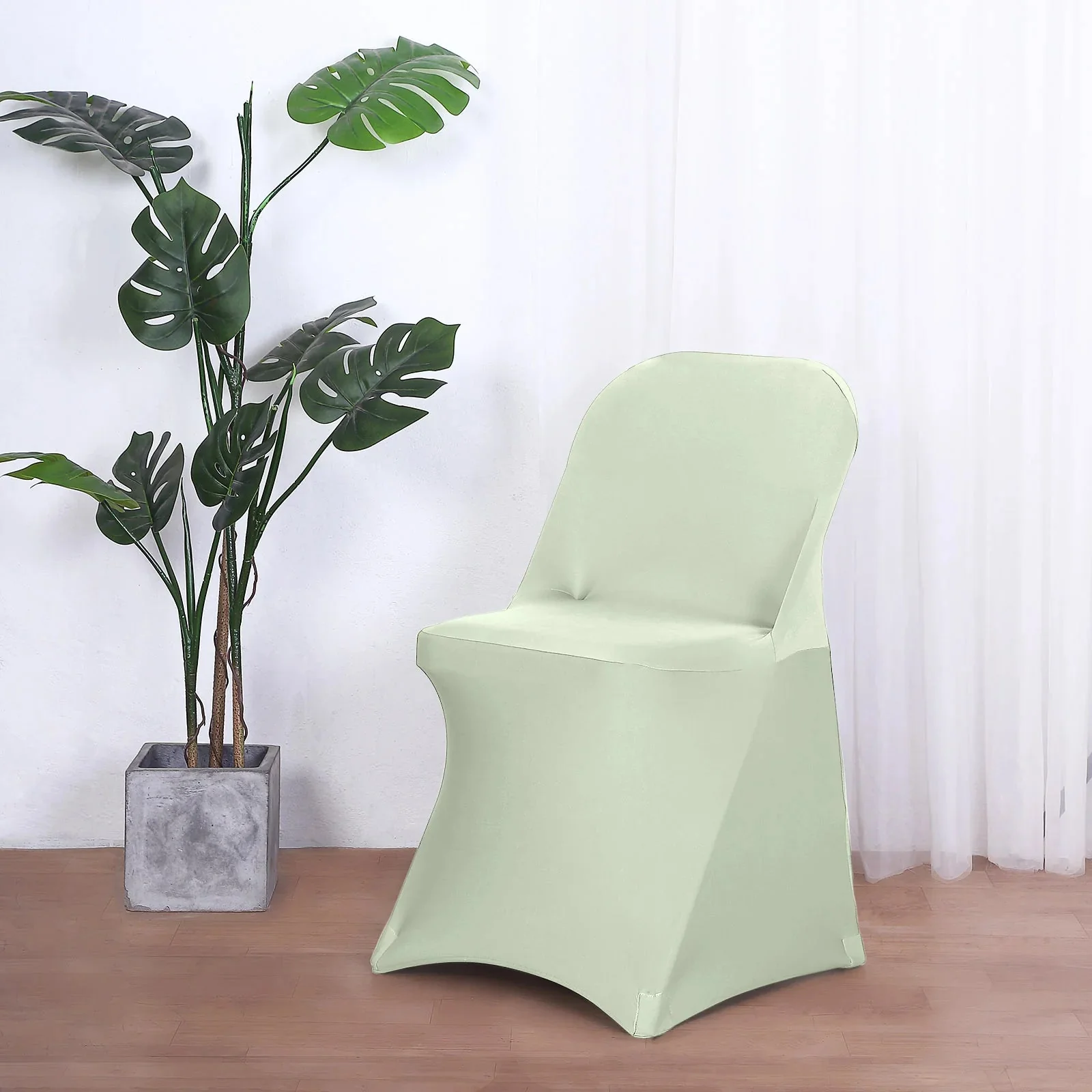 10 Pack Stretch Spandex Folding Chair Covers Sage Green - 160GSM Superior Durability with a Snug Fit Slipcovers - Image 2