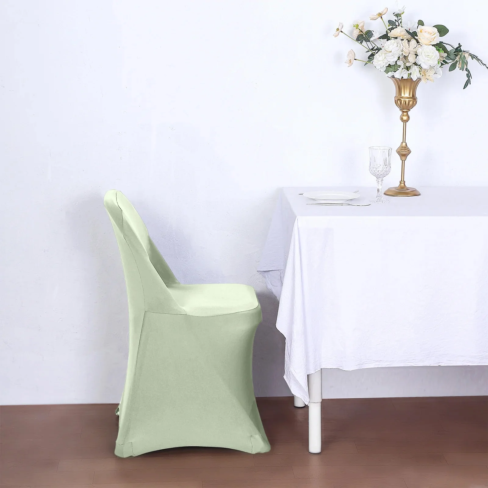 10 Pack Stretch Spandex Folding Chair Covers Sage Green - 160GSM Superior Durability with a Snug Fit Slipcovers - Image 7