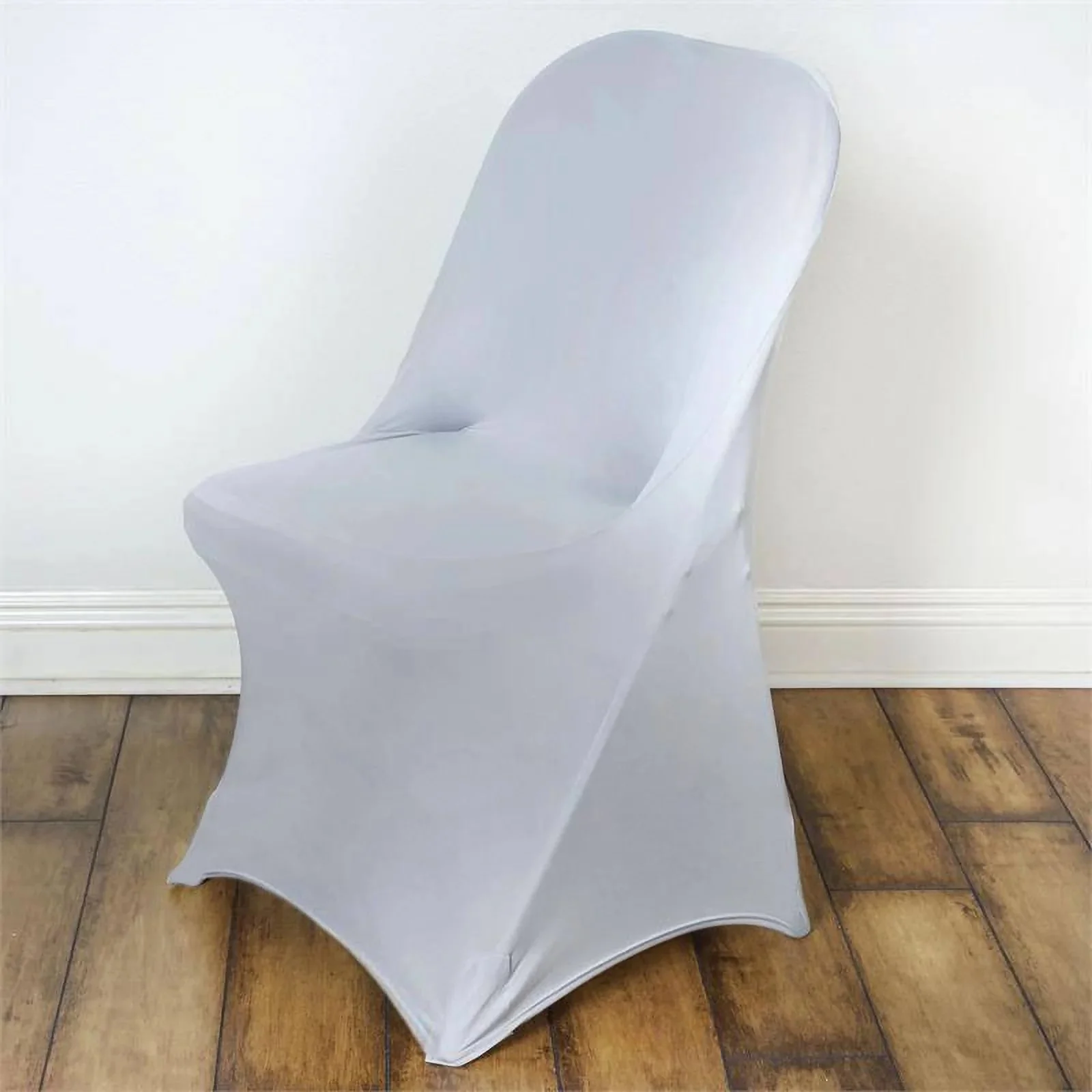 10 Pack Stretch Spandex Folding Chair Covers Silver - 160GSM Superior Durability with a Snug Fit Slipcovers - Image 2