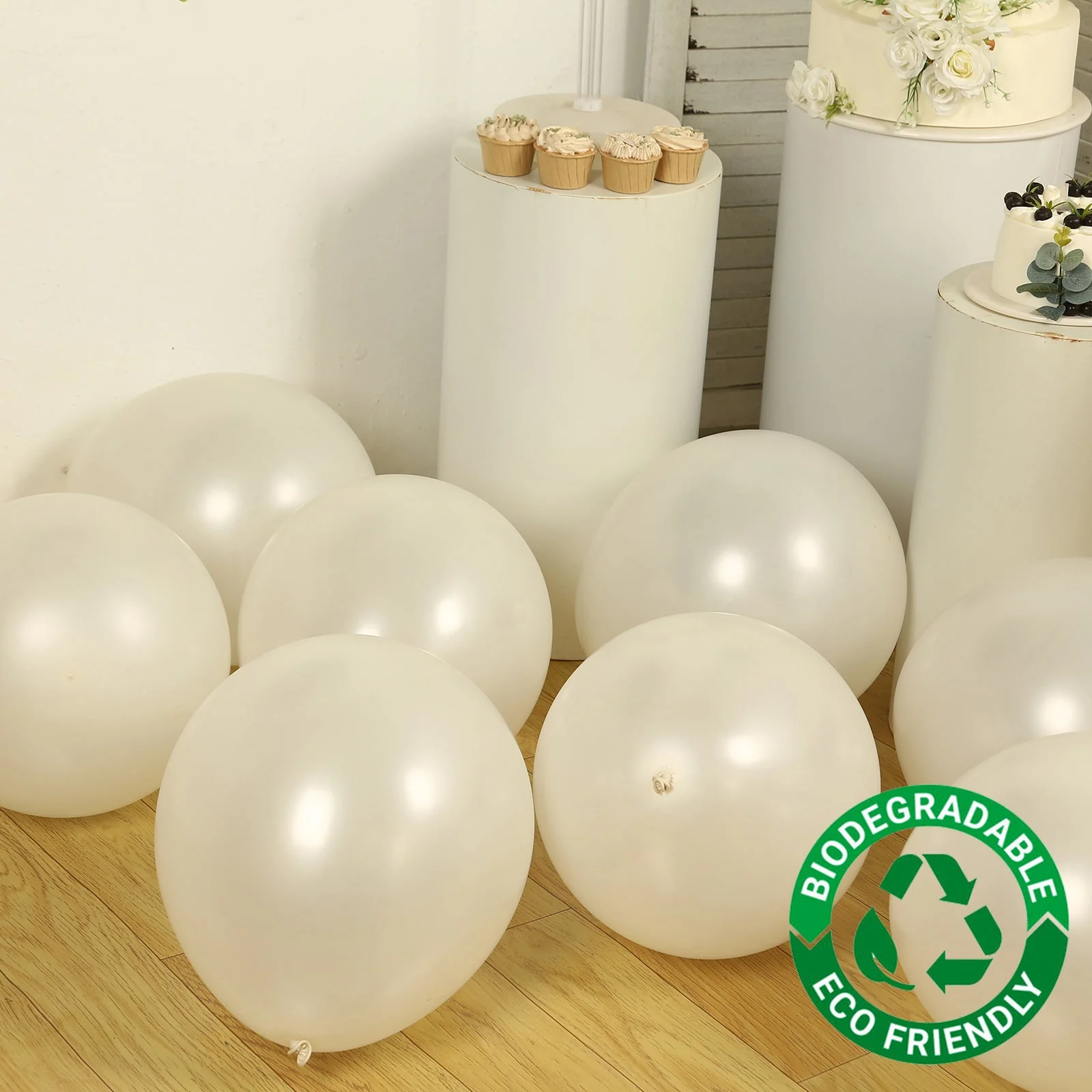 10 Pack White Biodegradable Balloons, Eco-friendly Thickened Extra Strong Latex Helium Party Balloons - 18" - Image 10