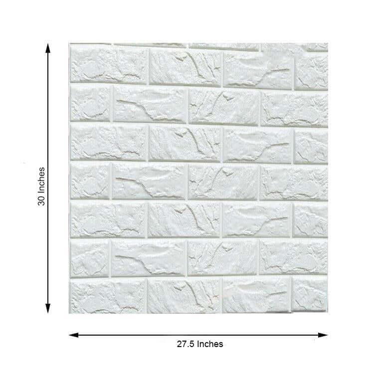 10 Pack White Foam Brick Peel And Stick 3D Wall Tile Panels Covers 58sq.ft - Image 3