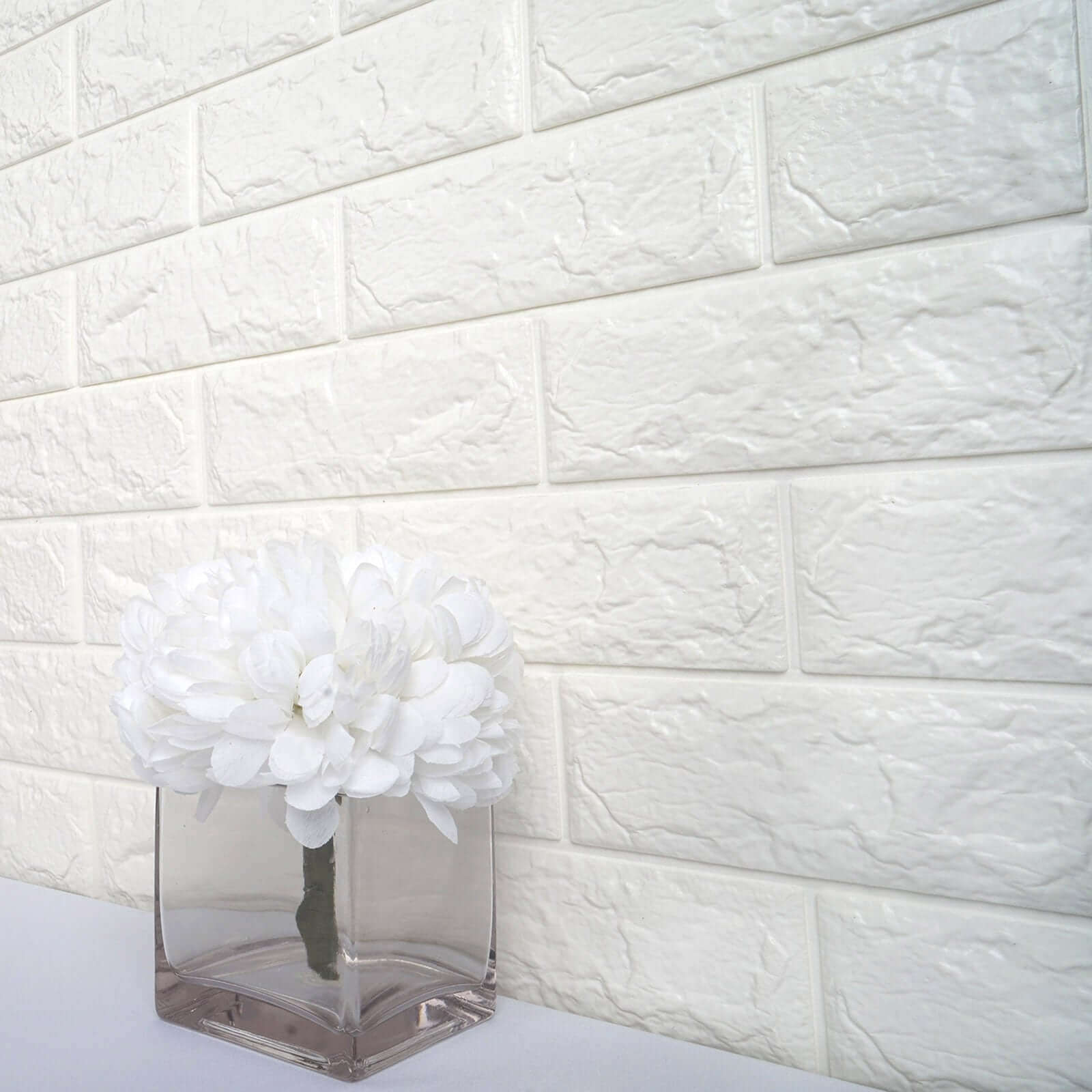 10 Pack White Foam Brick Peel And Stick 3D Wall Tile Panels Covers 58sq.ft - Image 9