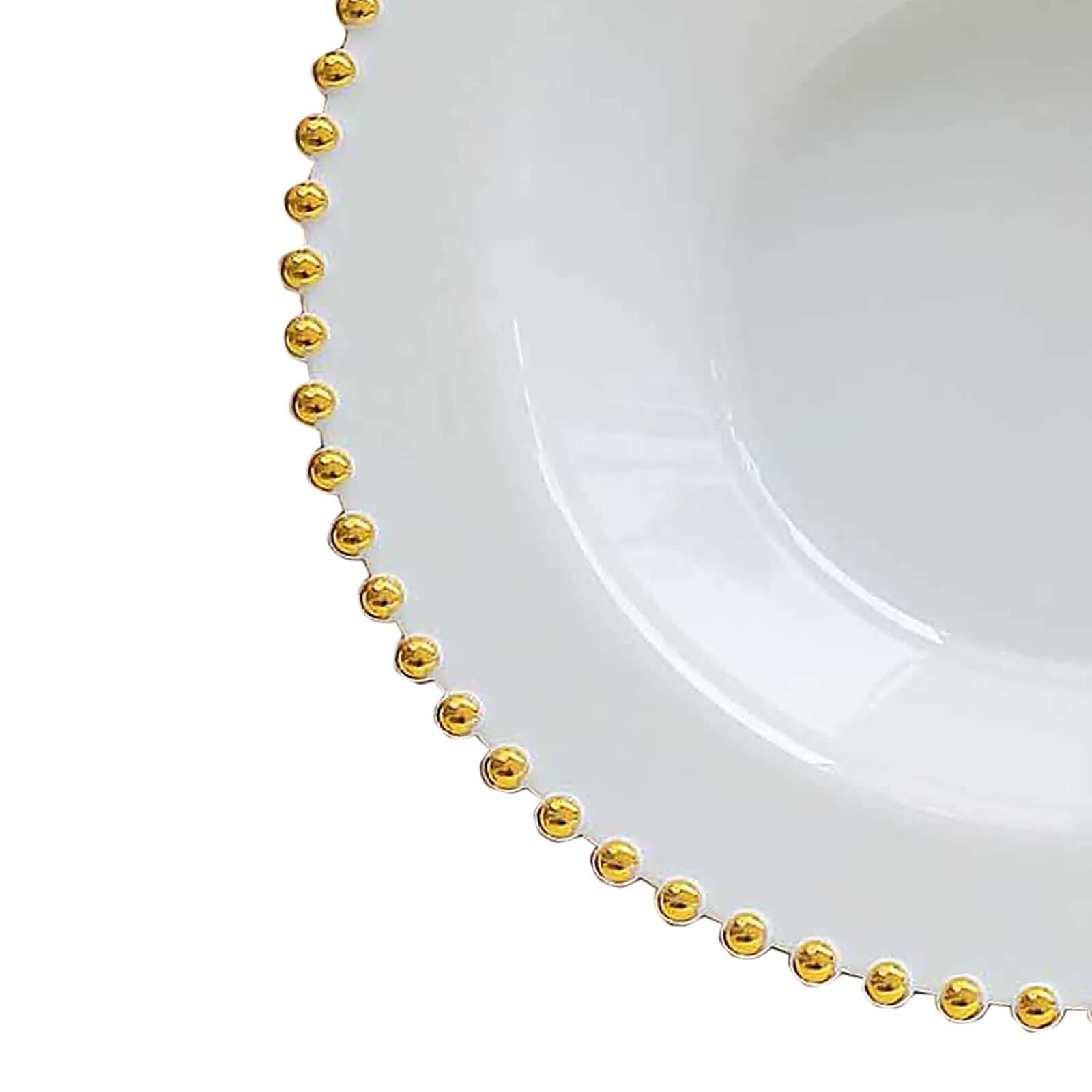 10-Pack White Plastic Soup Bowls 12oz, Gold Beaded Rim Round Design - Disposable Dessert Salad Bowls - Image 10