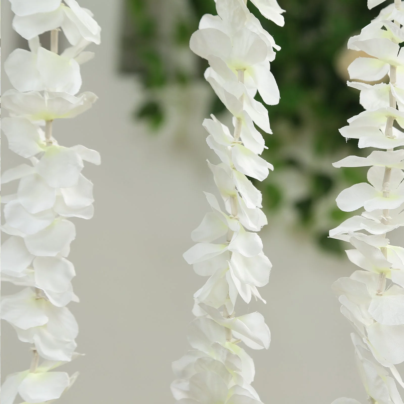 10 Pack White Wisteria Vines Artificial Flower Garlands, Hanging Silk Flowers Wedding Arch Garden Wall Decor - 6.5ft - Image 7