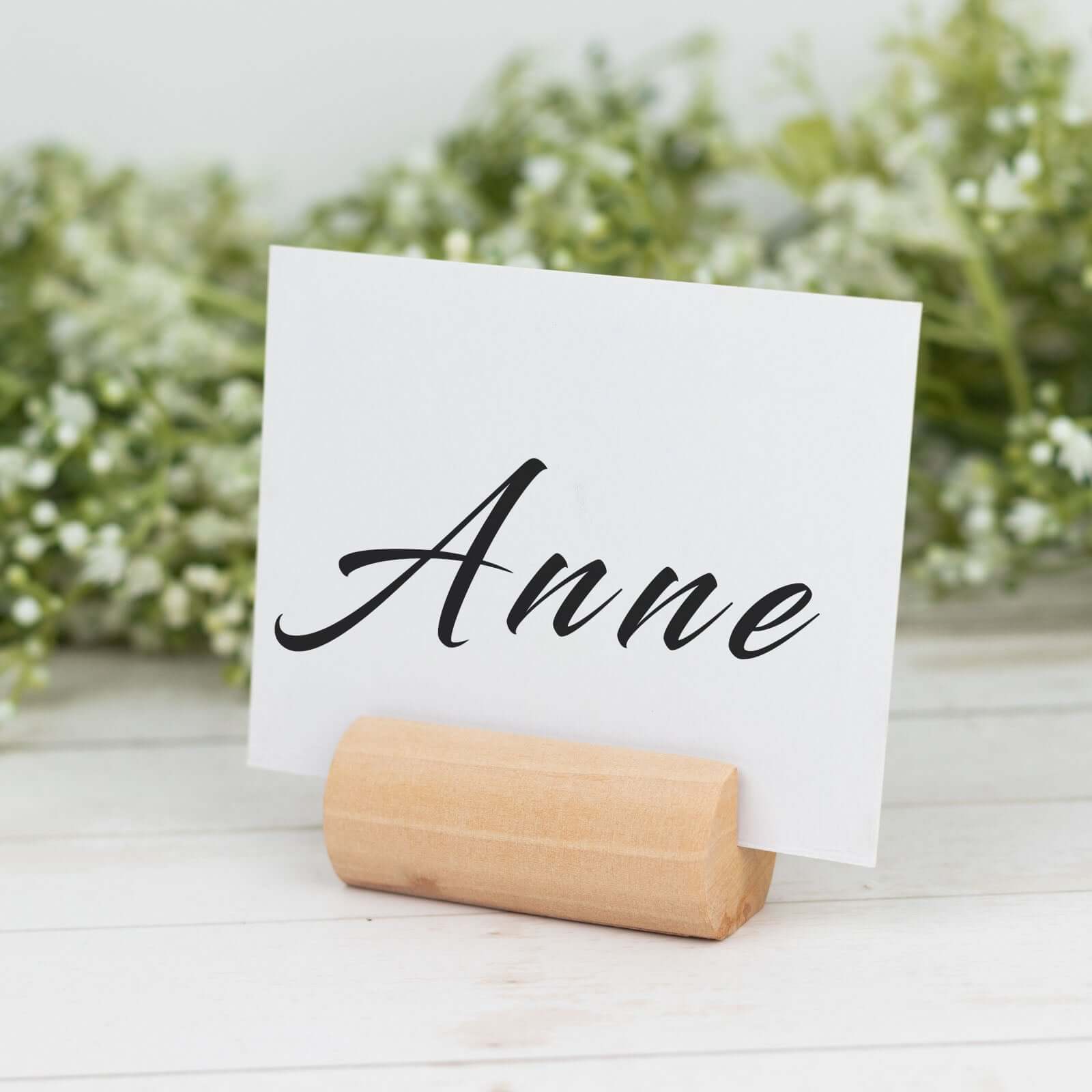 10-Pack Wooden Place Card Holders 2" Farmhouse Cylindrical Design Natural - Rustic Table Number Stands - Image 2
